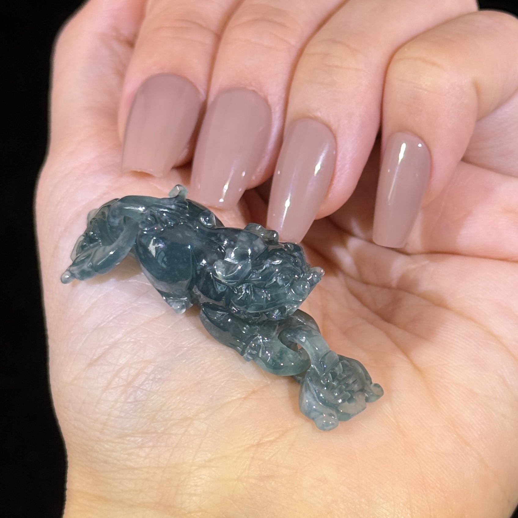 Type A Blueish Green Jade Pixiu