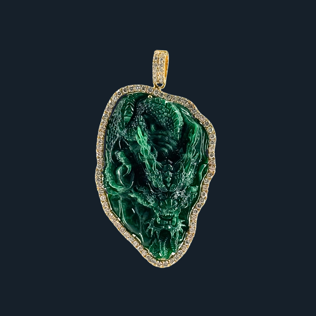 Type A Full Spicy Green Jade Dragon