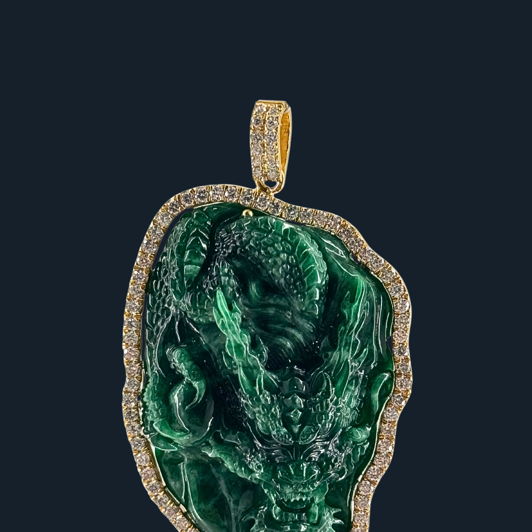 Type A Full Spicy Green Jade Dragon