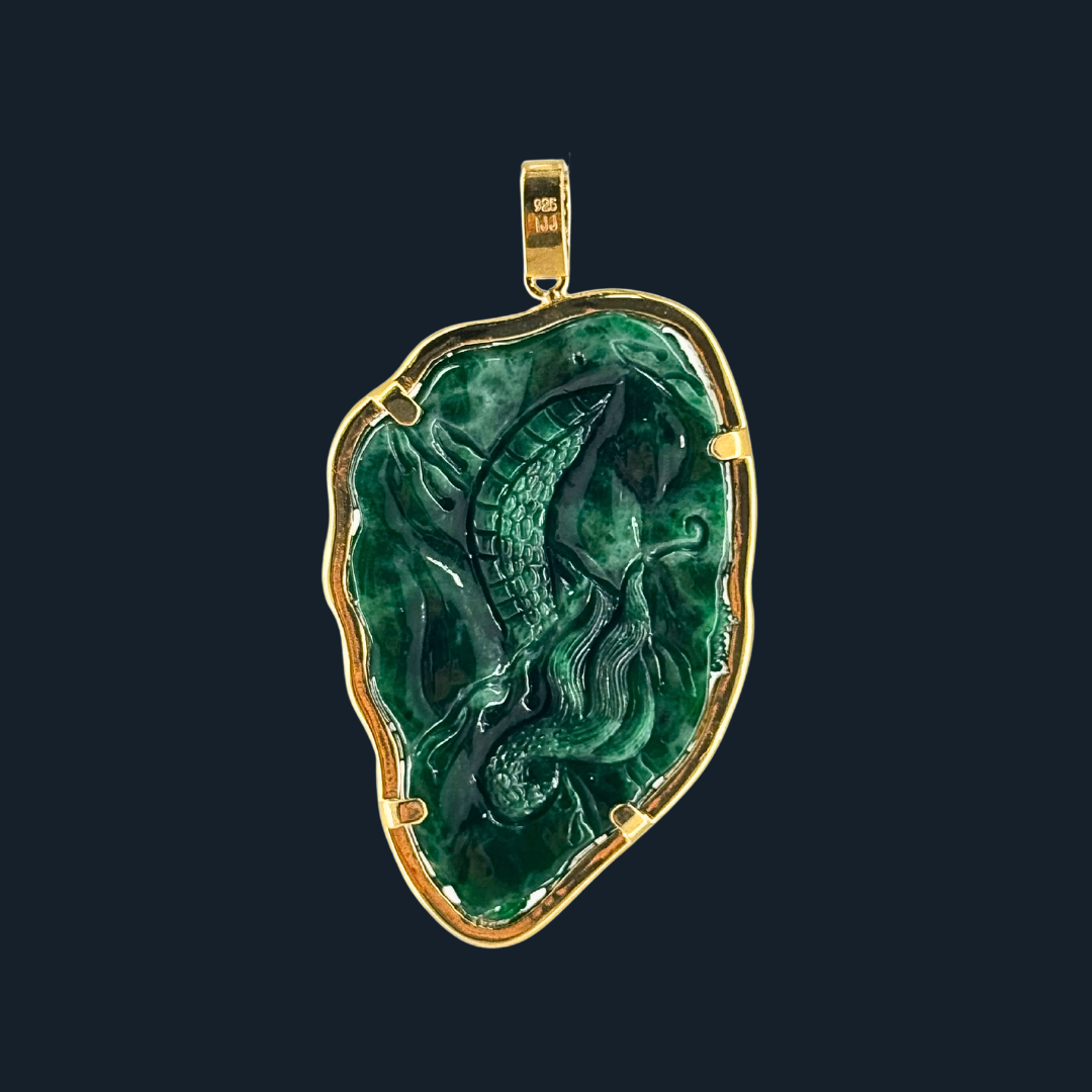 Type A Full Spicy Green Jade Dragon