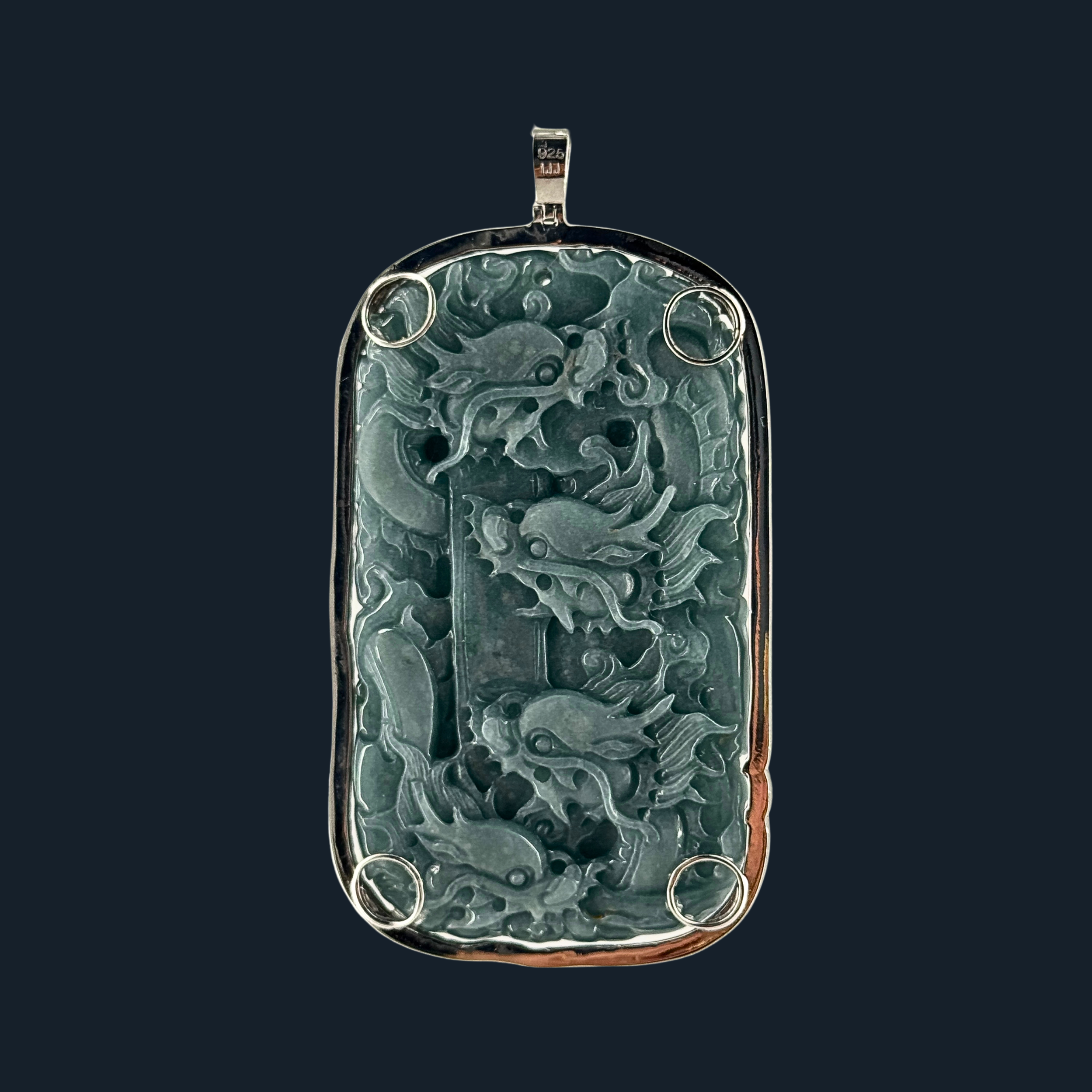 💎 ICED Blueish Green Jade 9 Dragon