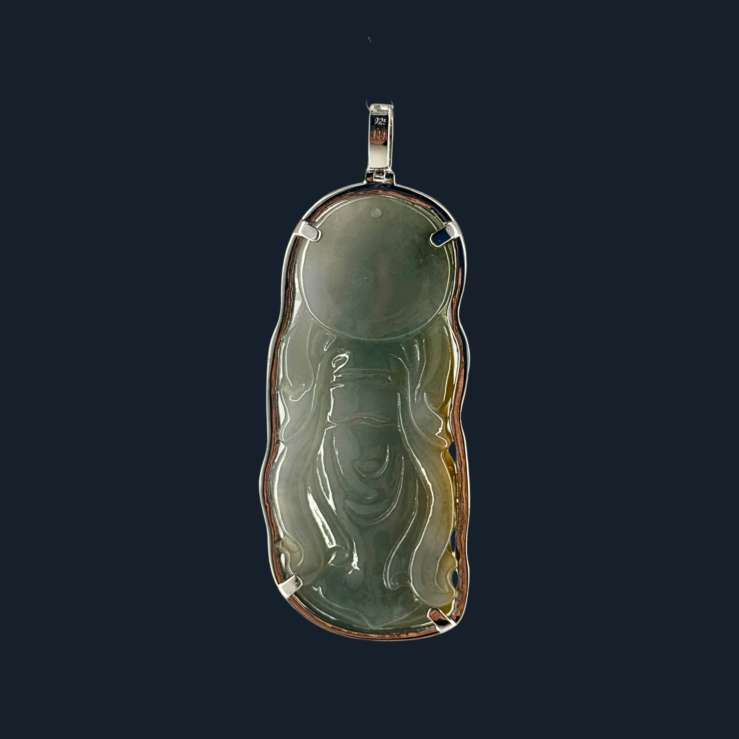 💎 ICED Green & Yellow Jade Guan Gong Pendant