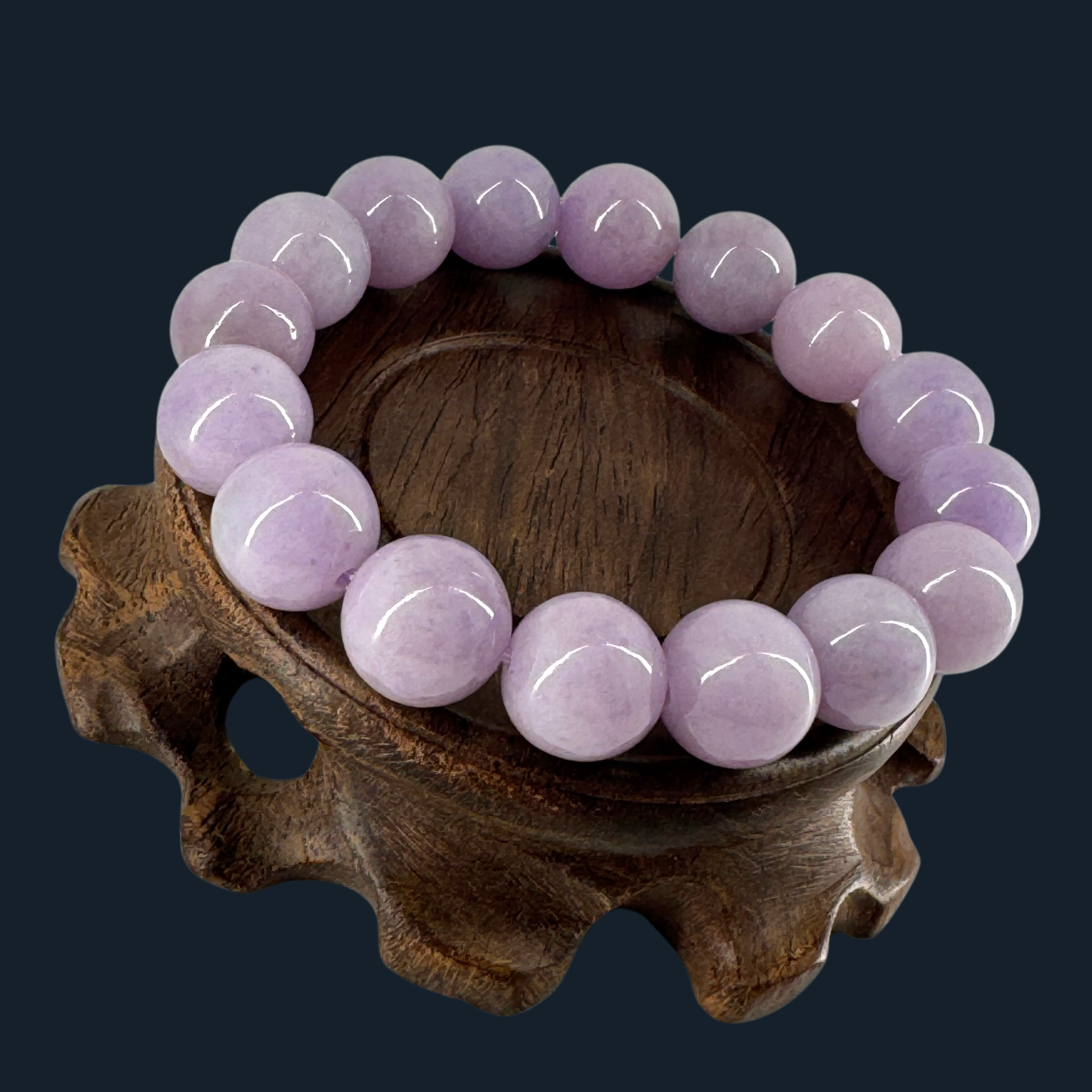 Type A Lavender Jade Beads Bracelet NGI Cert