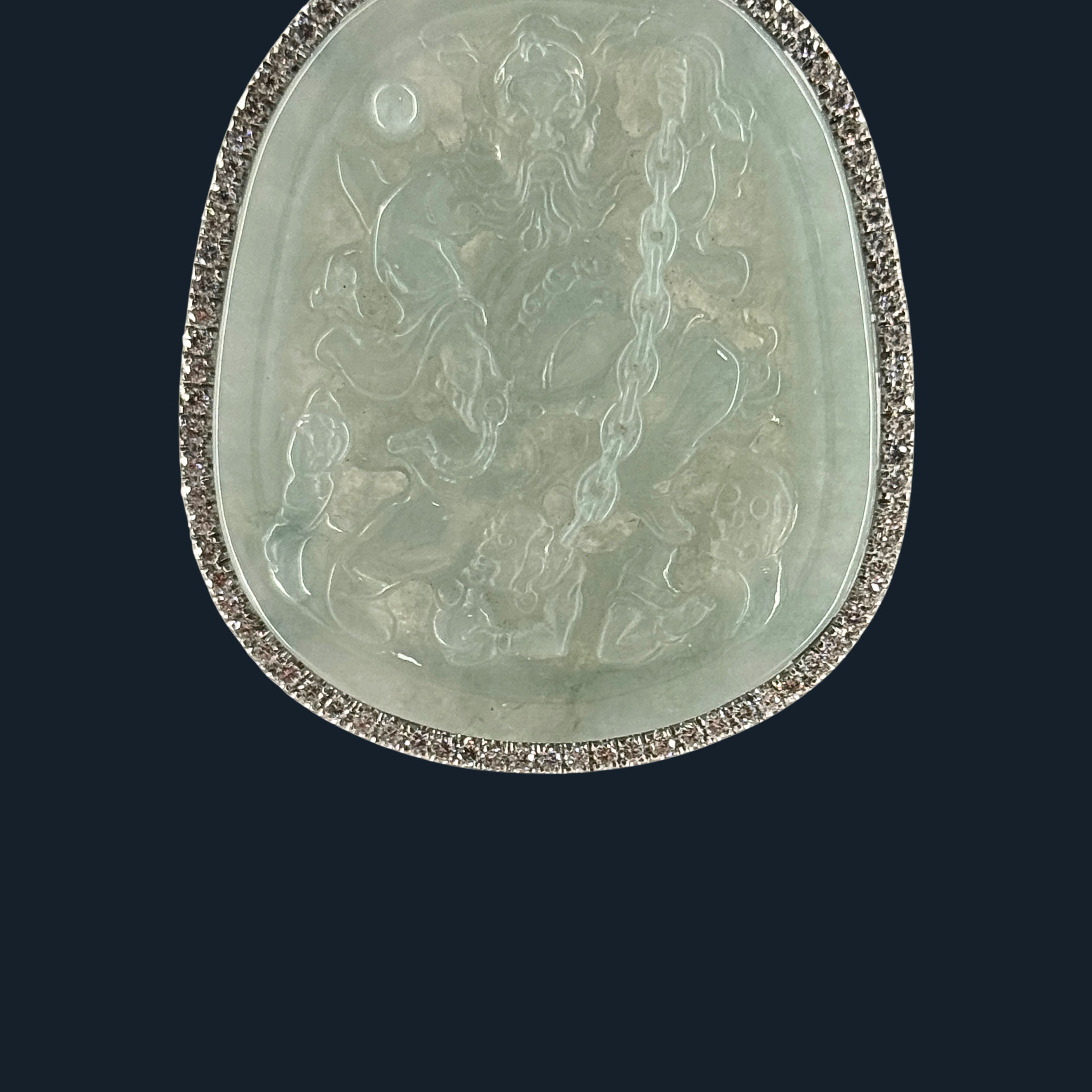 Type A Green Jade Zhong Kui Pendant