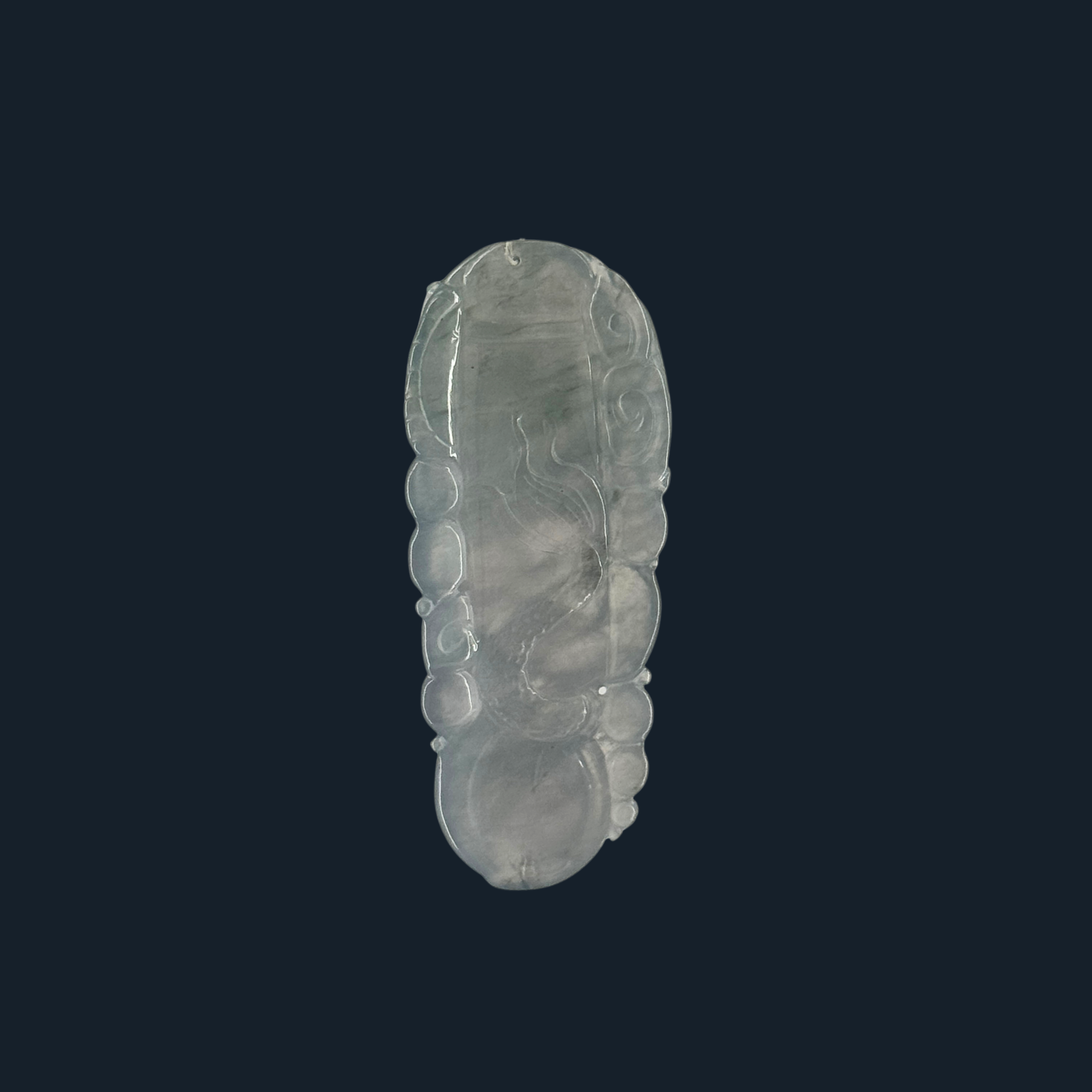 Type A Semi Icy Green Jade Dragon Pendant