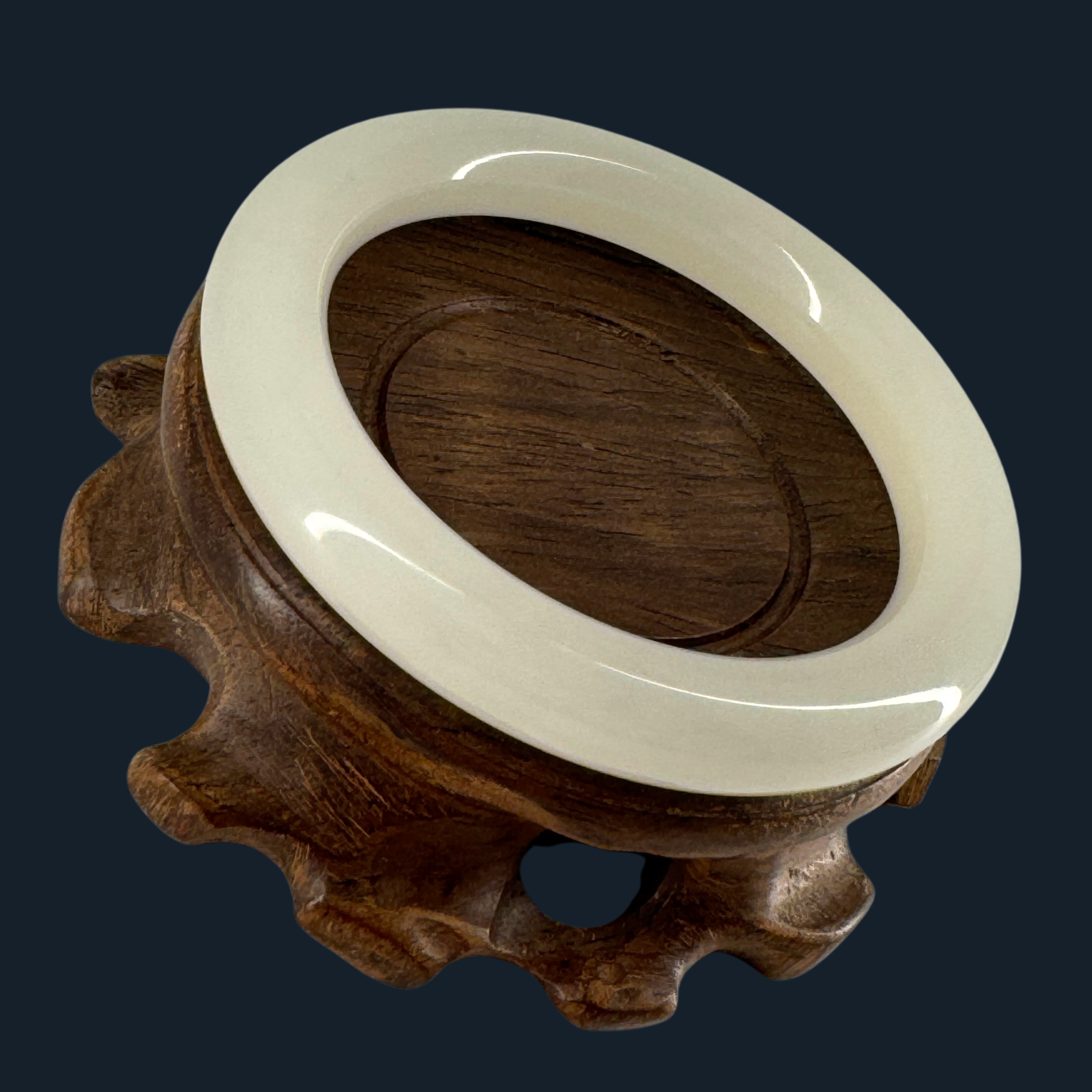 Natural Mutton Fat Nephrite Bangle NGI Cert