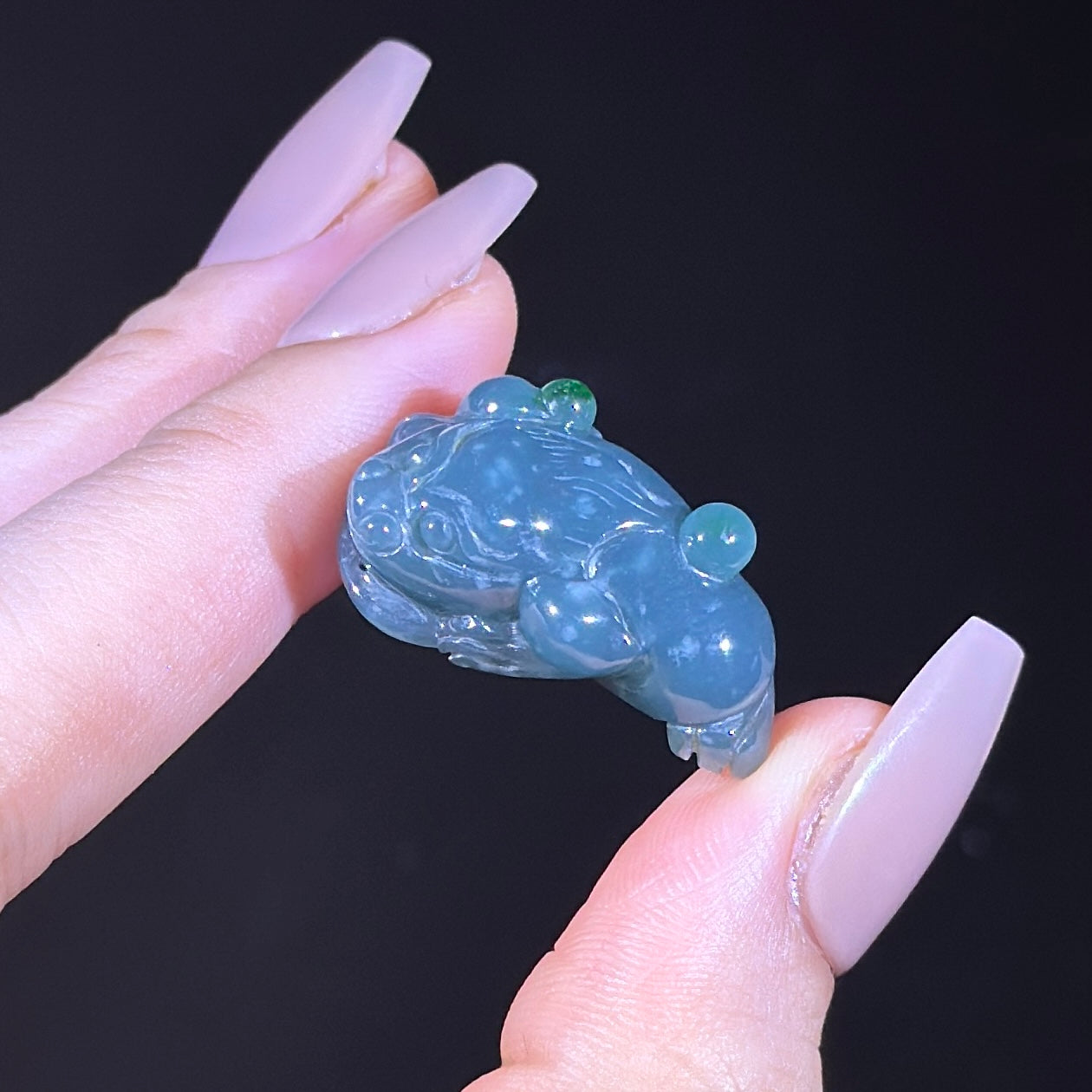 Type A Blueish Green Jade Chan Chu
