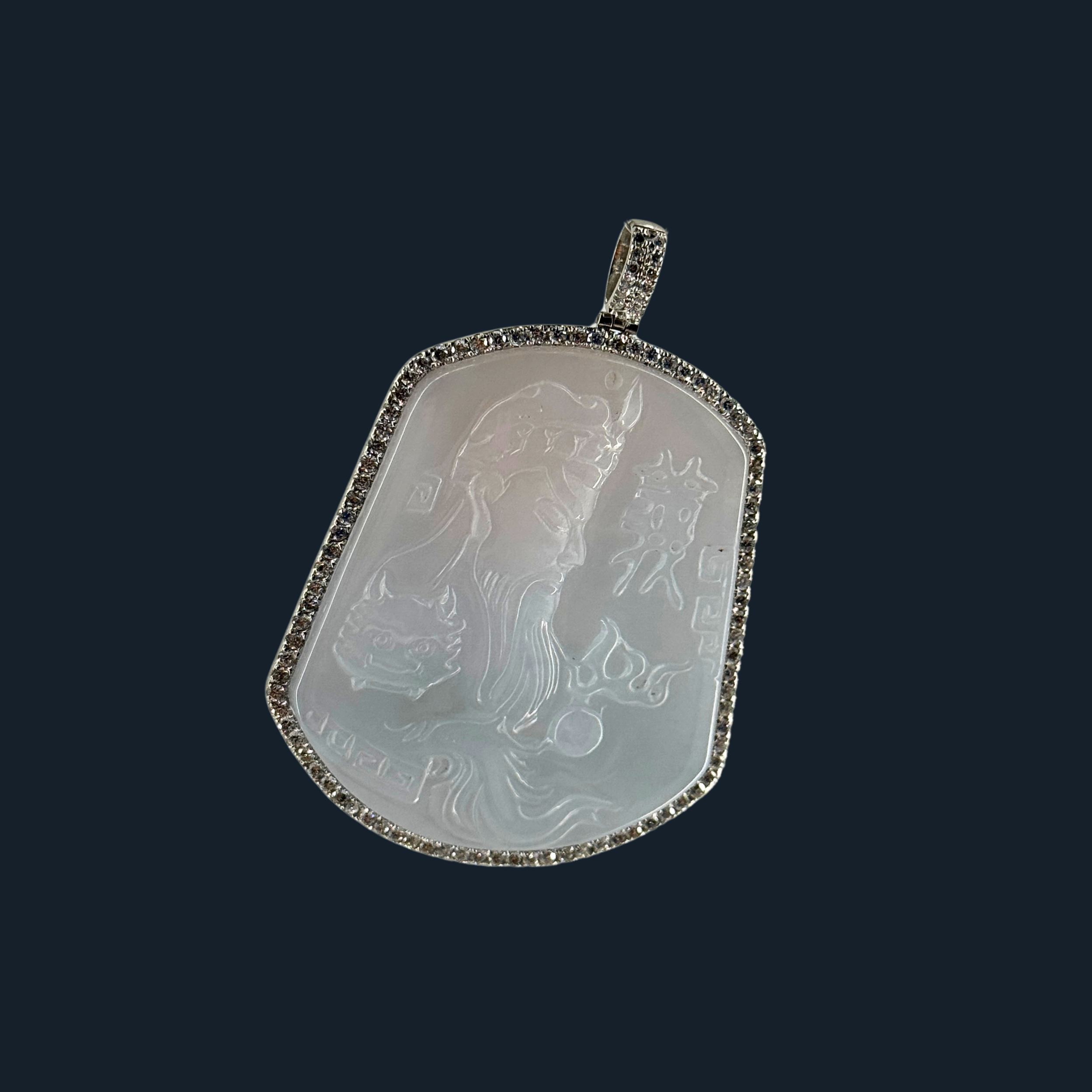 💎 ICED Light Green Jade Guan Gong