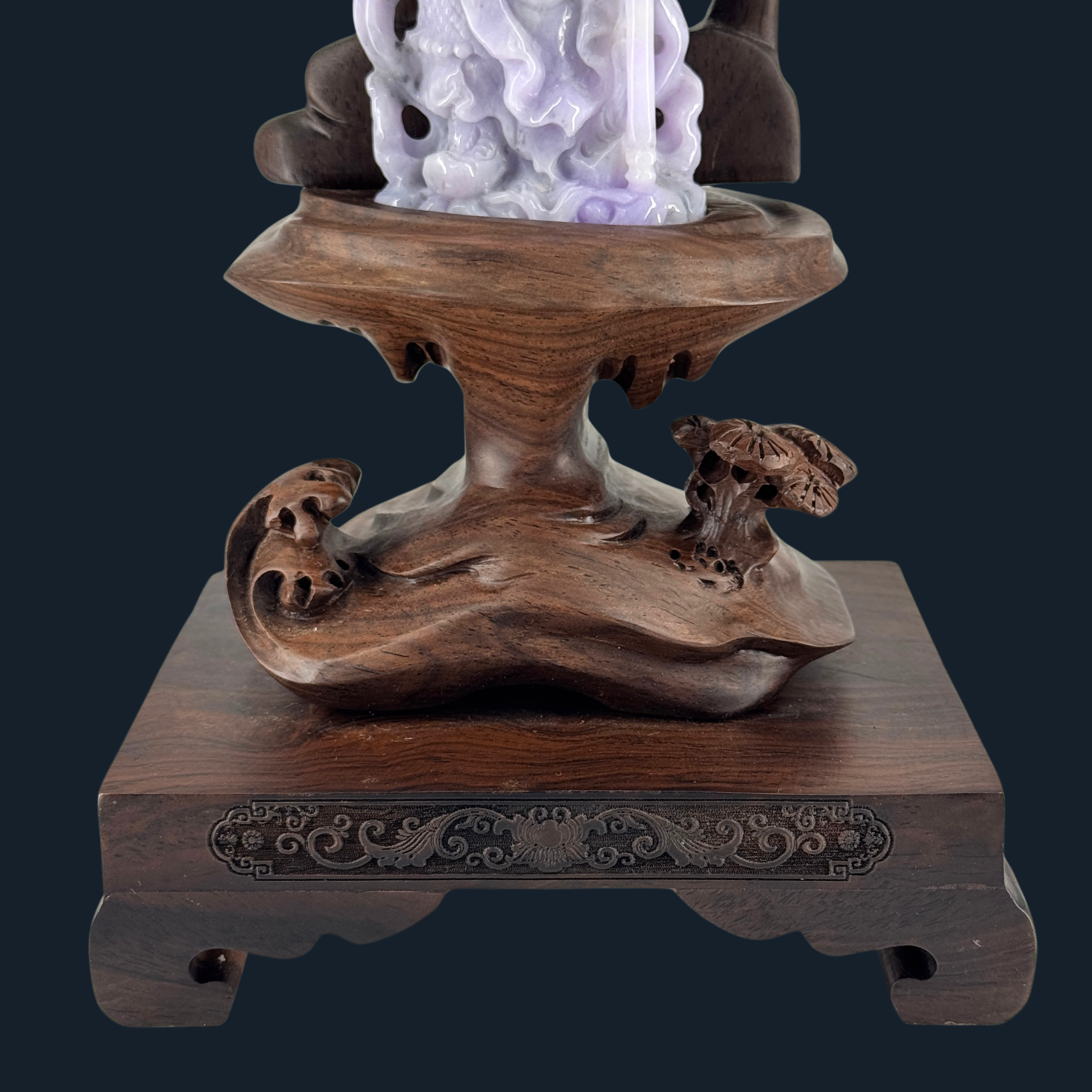 Type A Lavender Jade Guan Gong Display NGI Cert