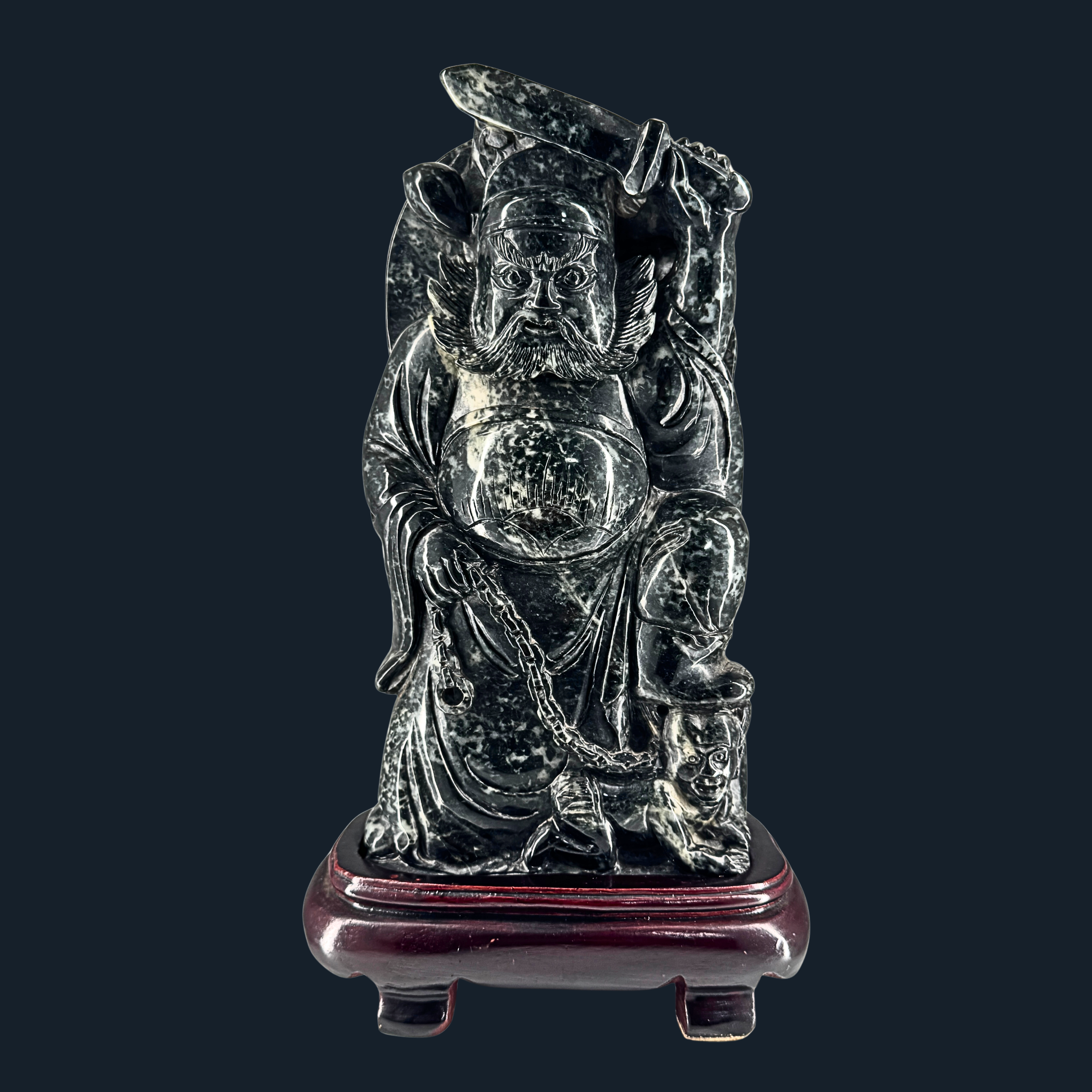 Type A Black Jade Zhong Kui Display