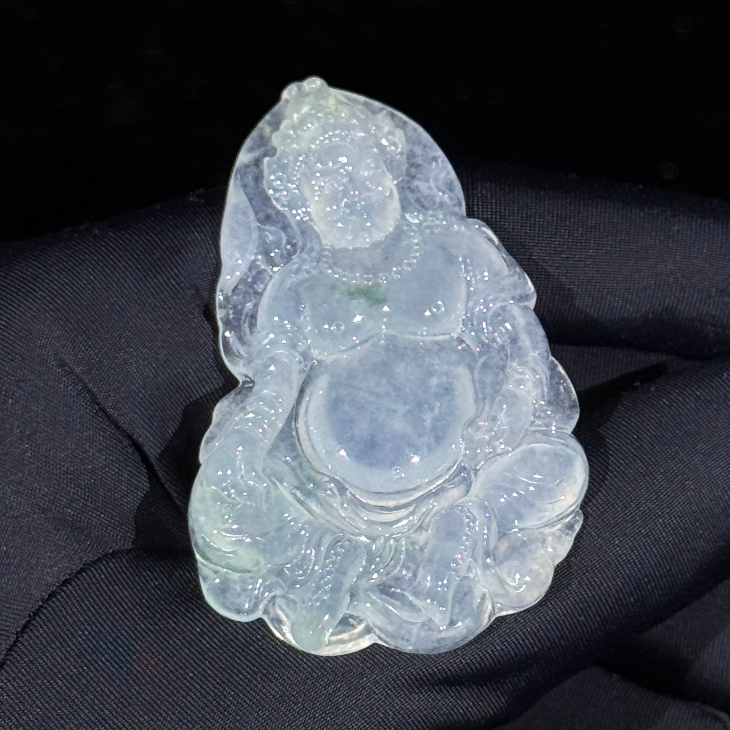 Type A Semi Icy Green Jade Jambhala