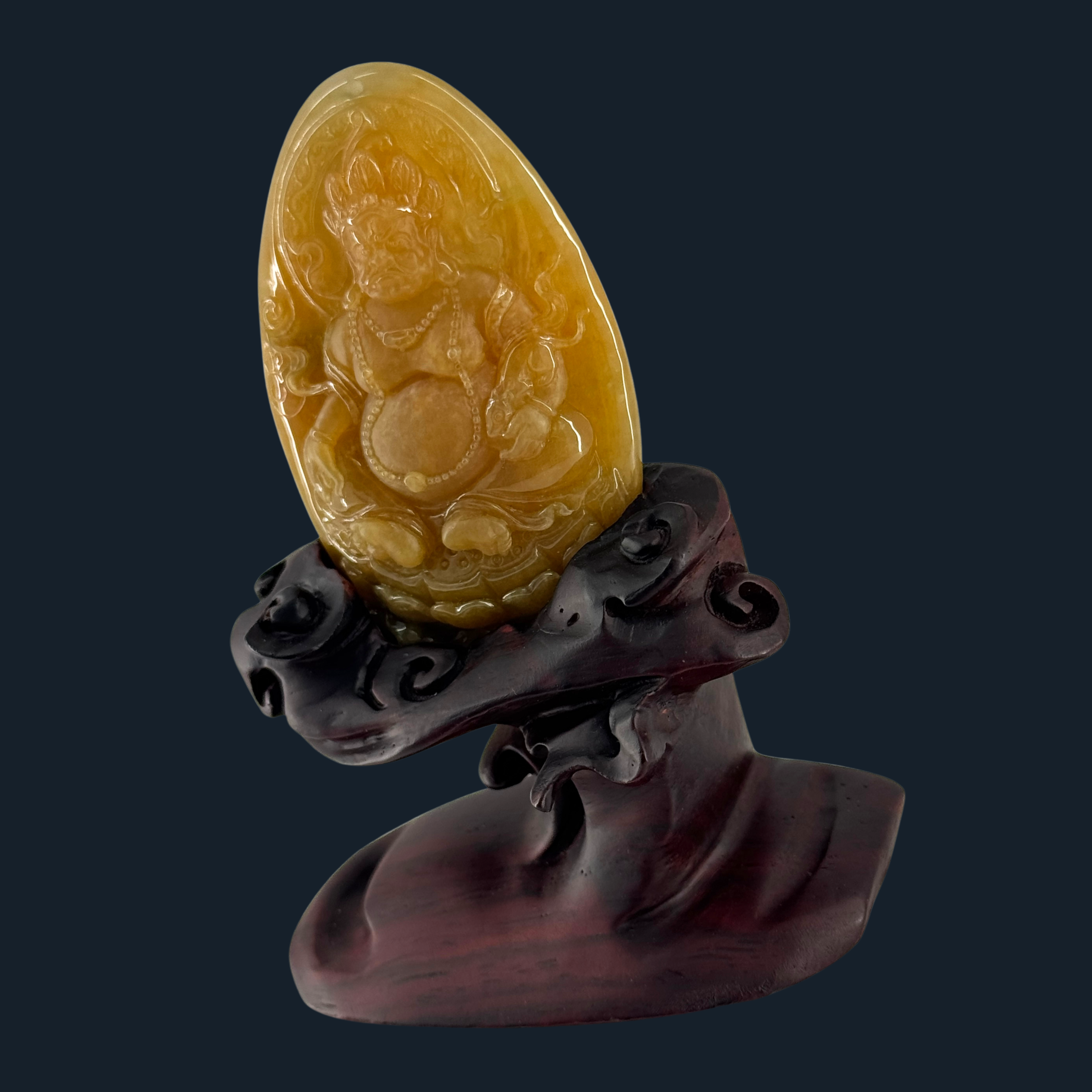 RARE Grand Master Craftsman Type A Yellow Jade Yellow Jambhala NGI Cert