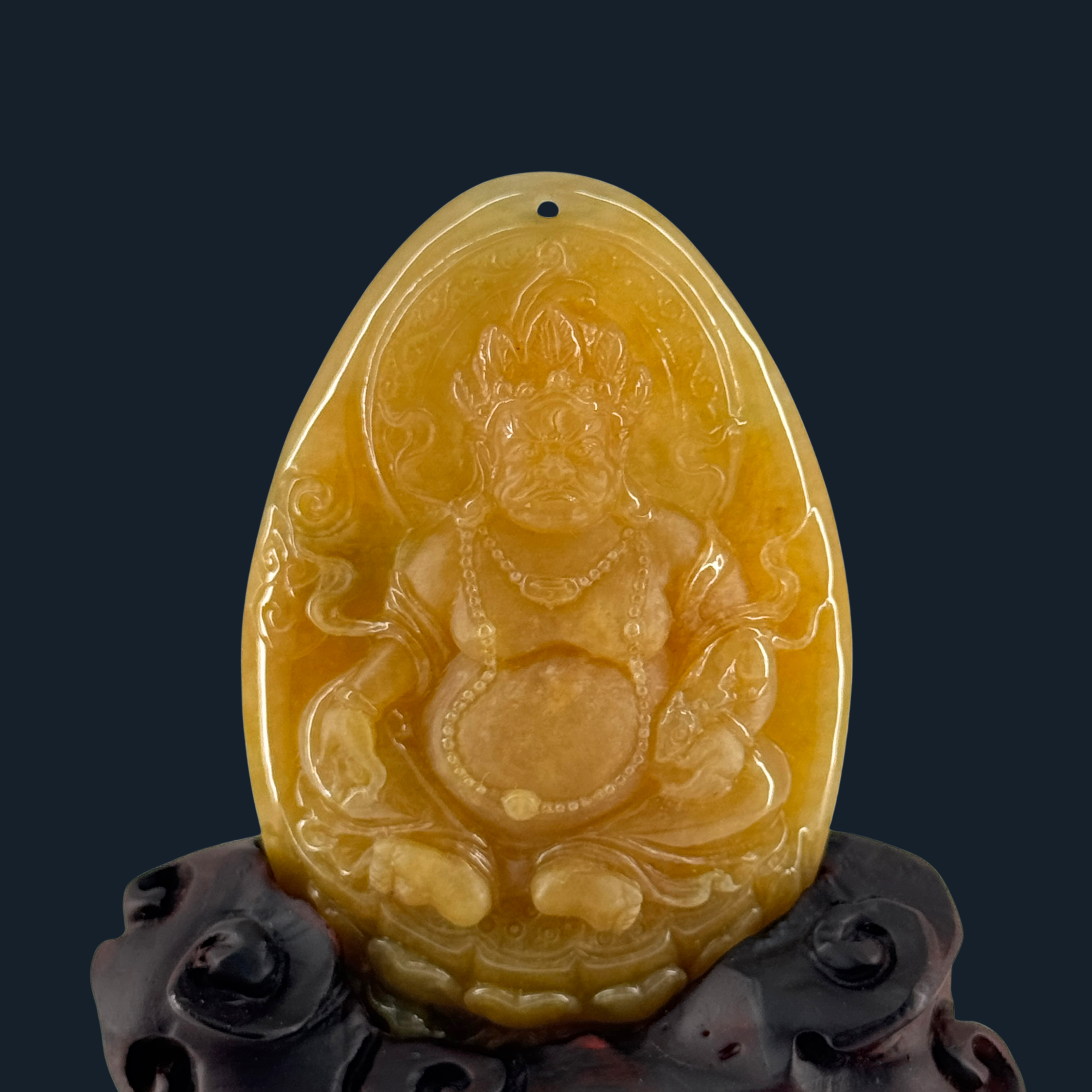 RARE Grand Master Craftsman Type A Yellow Jade Yellow Jambhala NGI Cert
