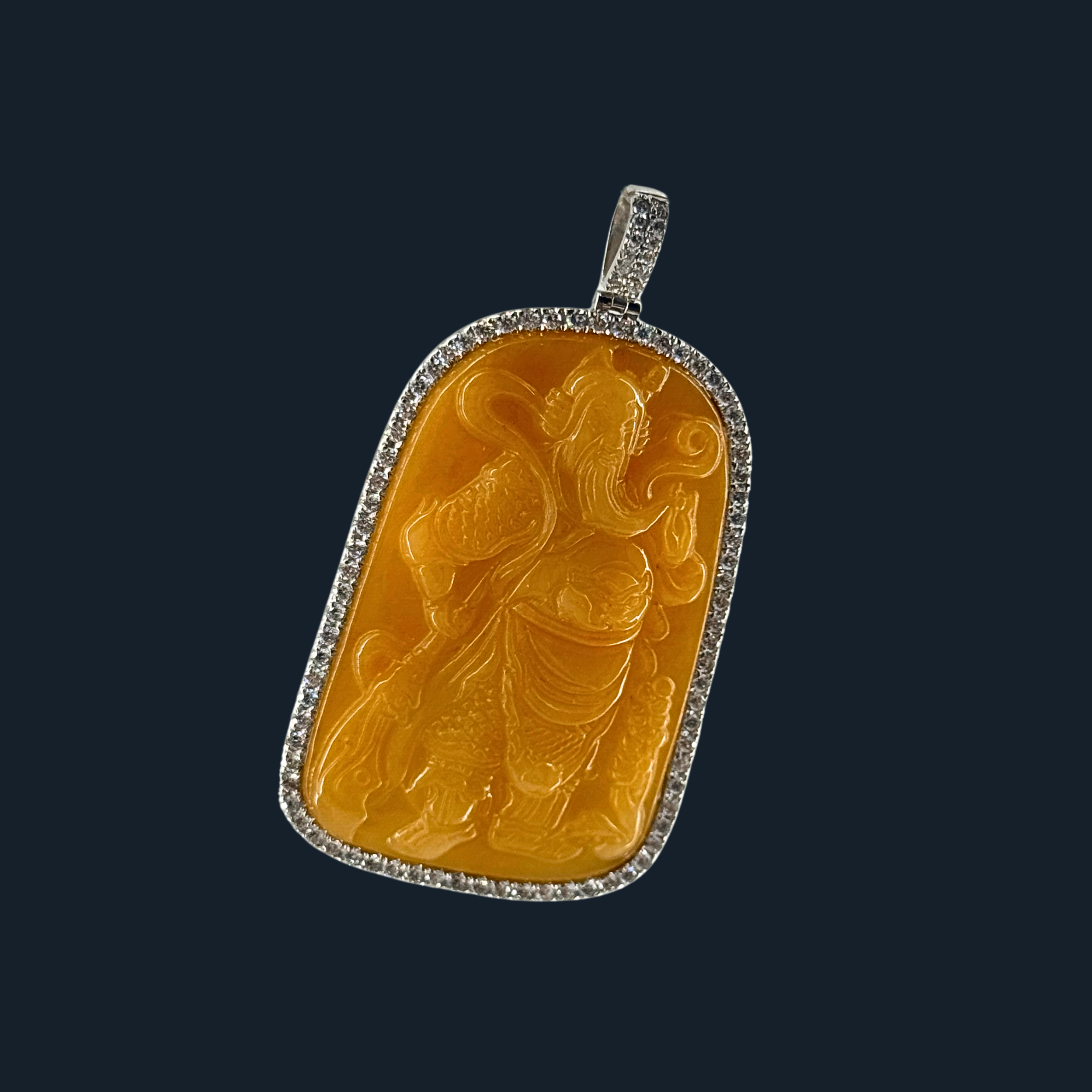 💎 ICED Yellow Jade Guan Gong