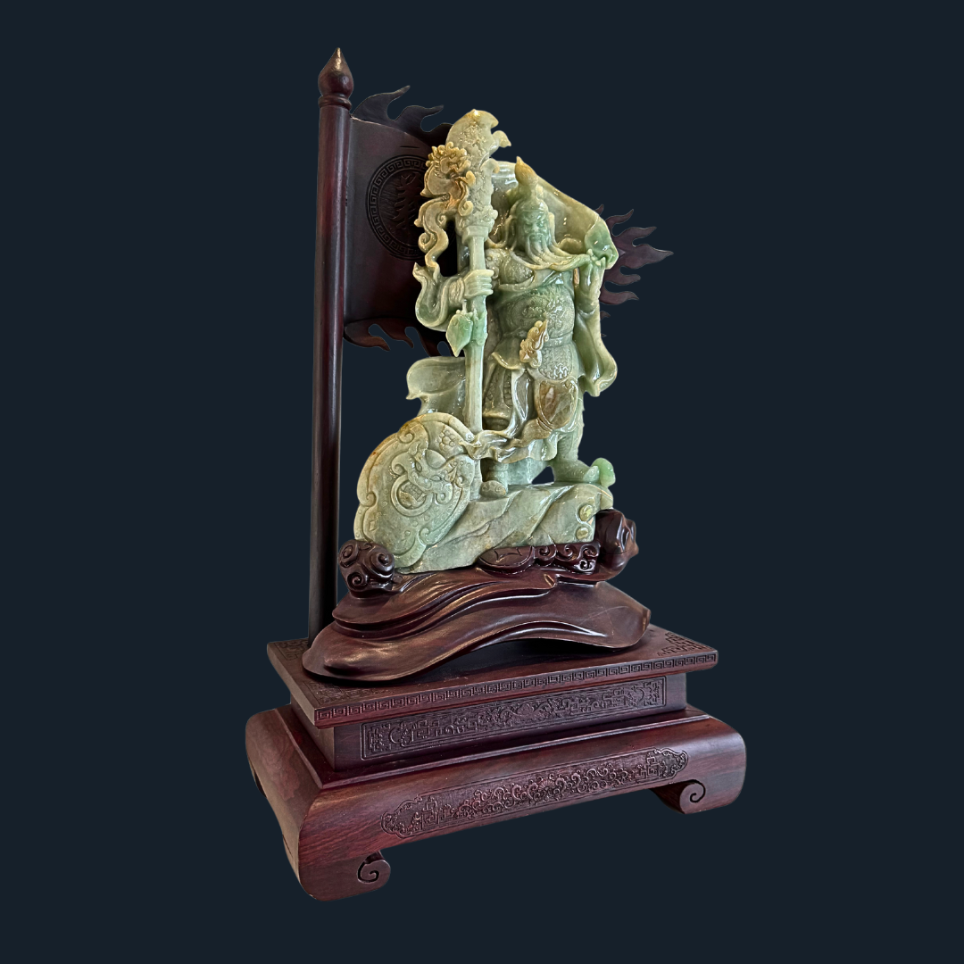 Type A Green Jade Guan Gong Display