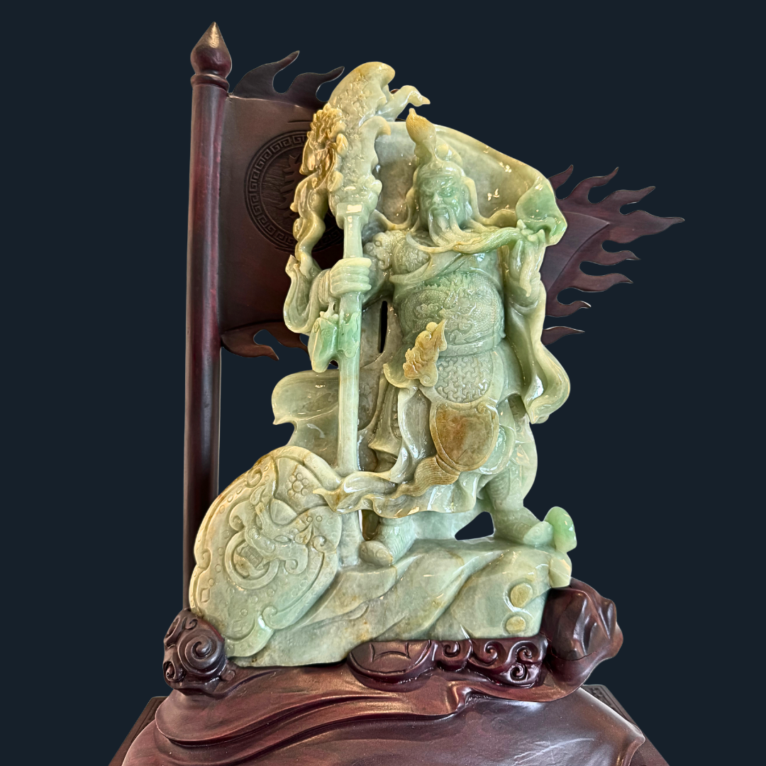 Type A Green Jade Guan Gong Display