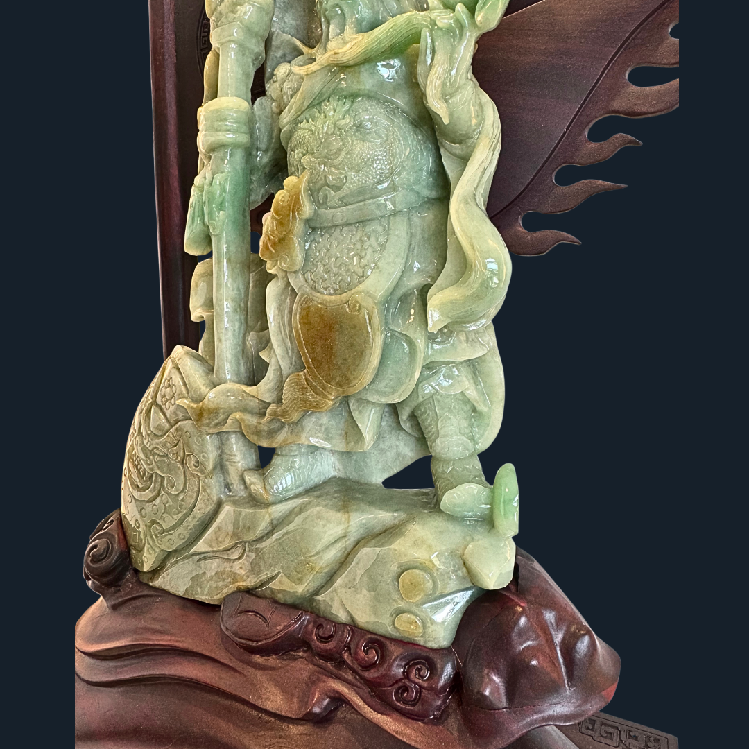 Type A Green Jade Guan Gong Display