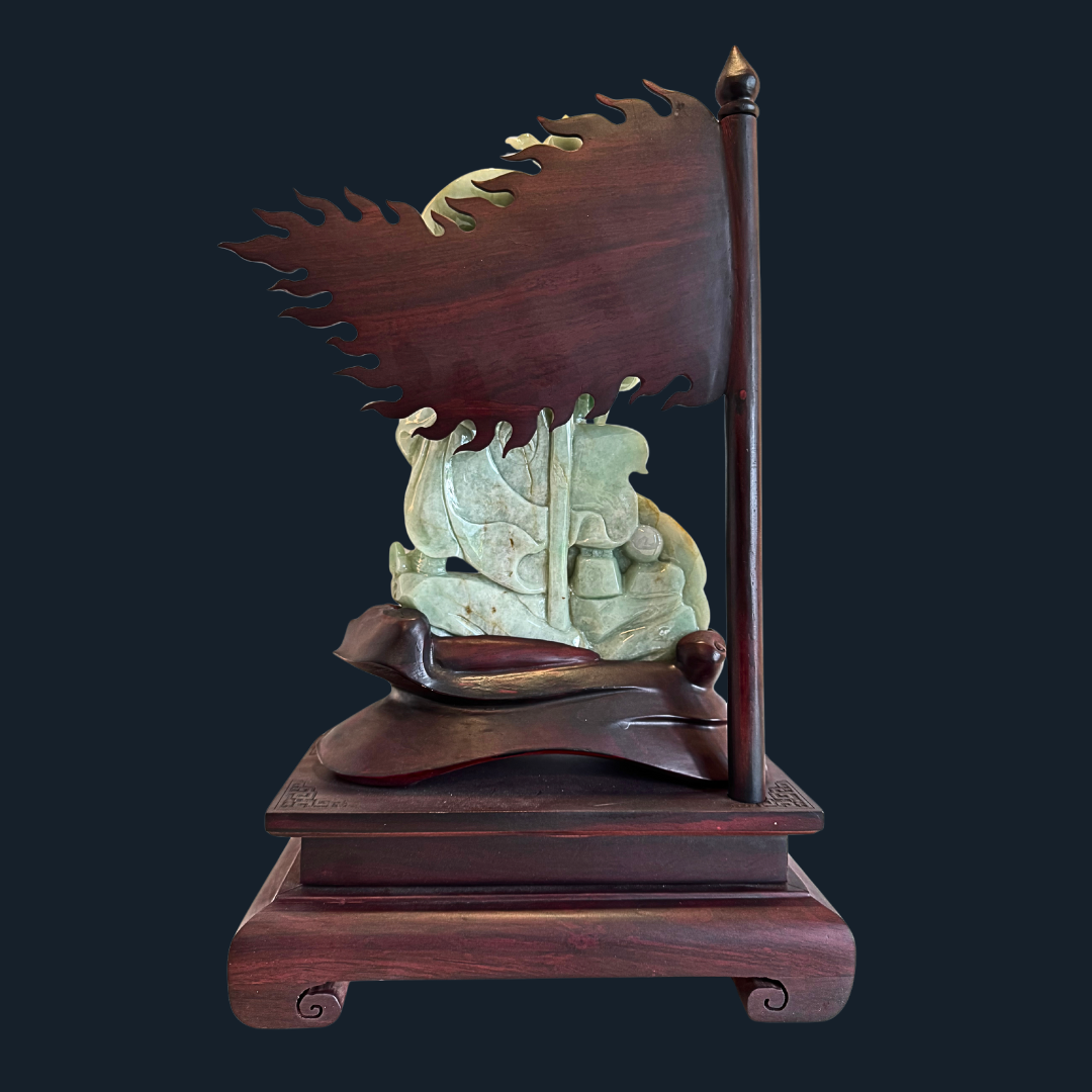 Type A Green Jade Guan Gong Display
