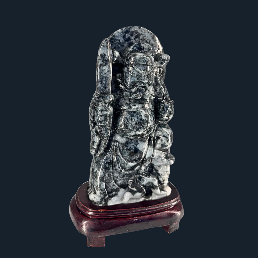Type A Black Jade Zhong Kui Display