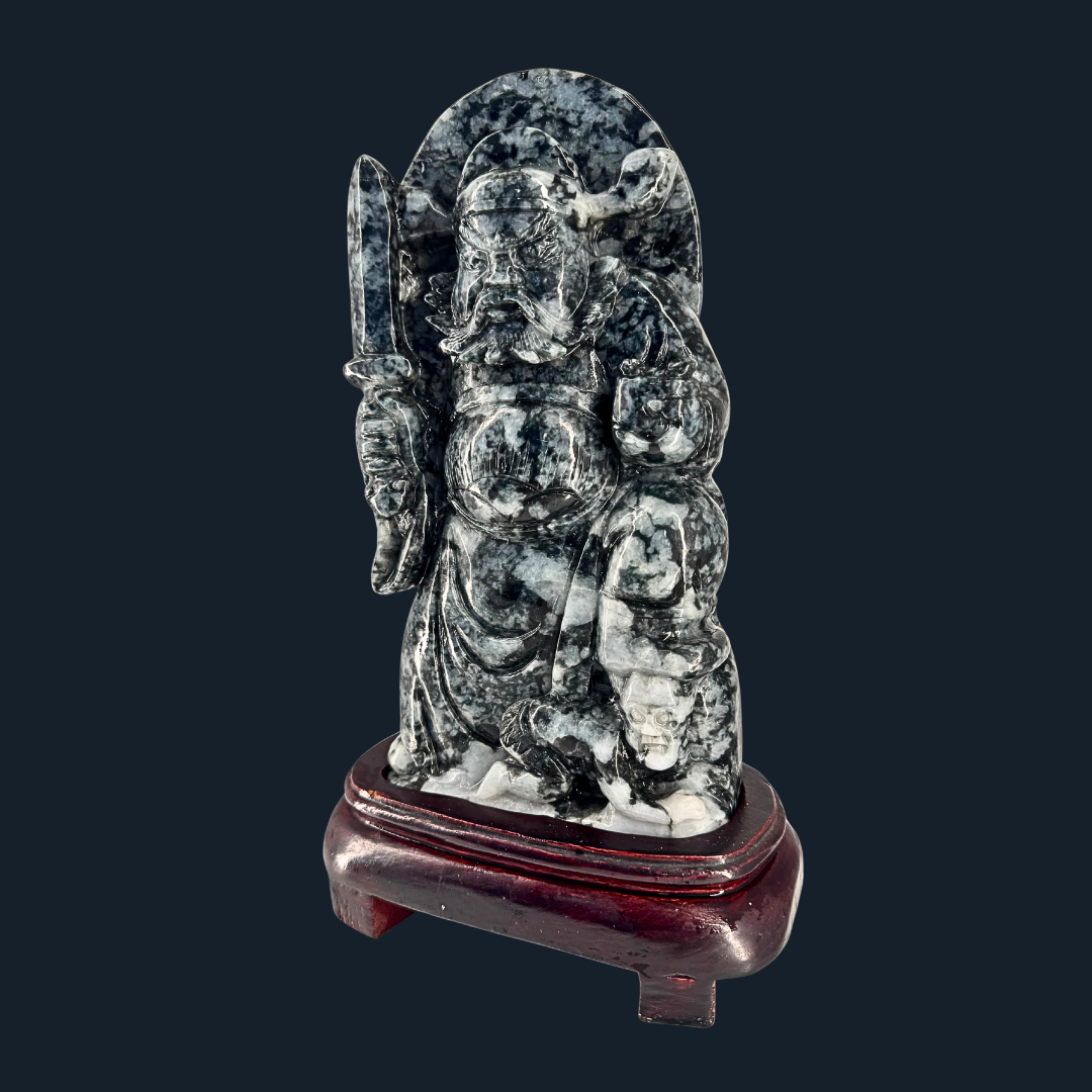 Type A Black Jade Zhong Kui Display