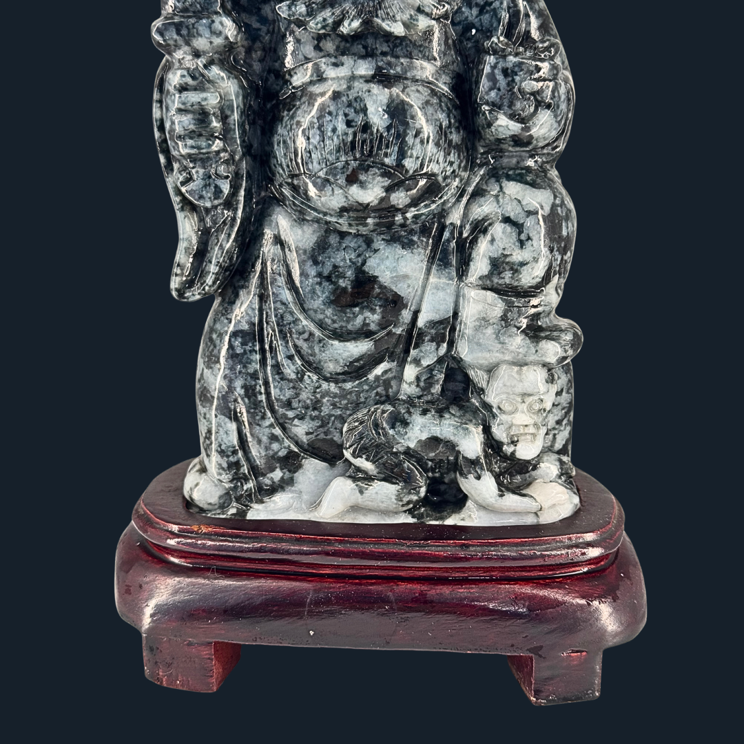 Type A Black Jade Zhong Kui Display