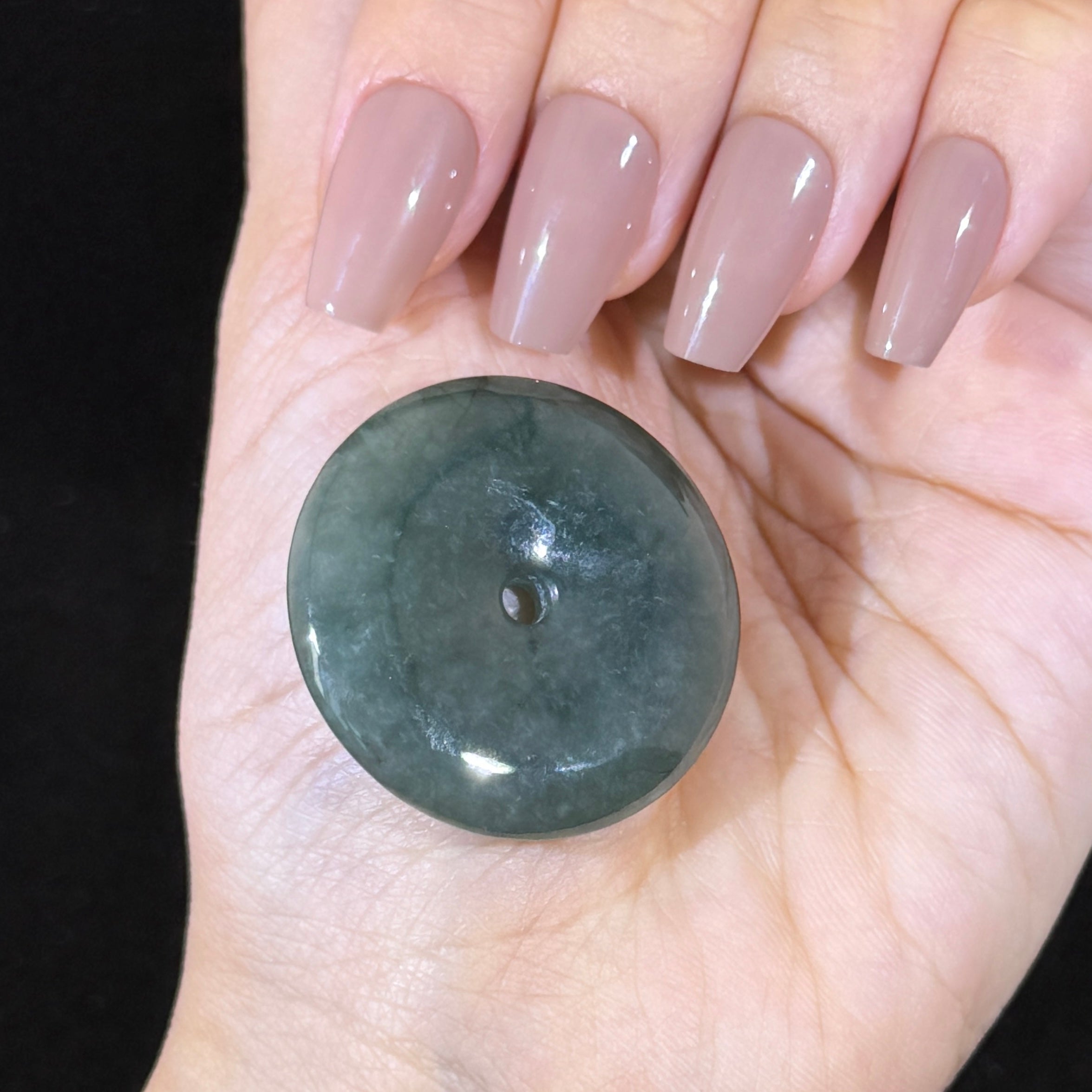 Type A Green Jade Ping An Kou Pendant