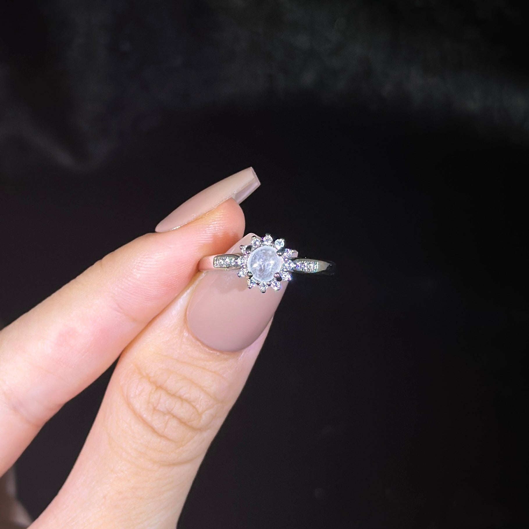 925 Sliver Type A Jade Ring