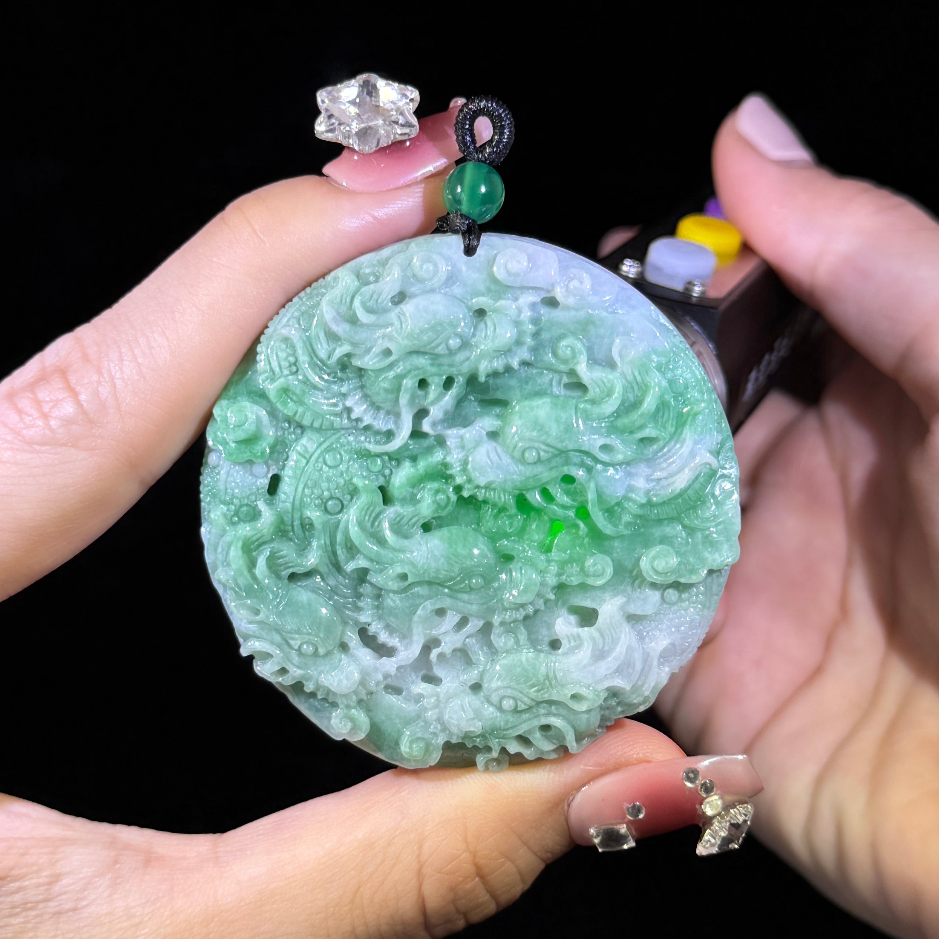 Type A Green Jade 9 Dragons