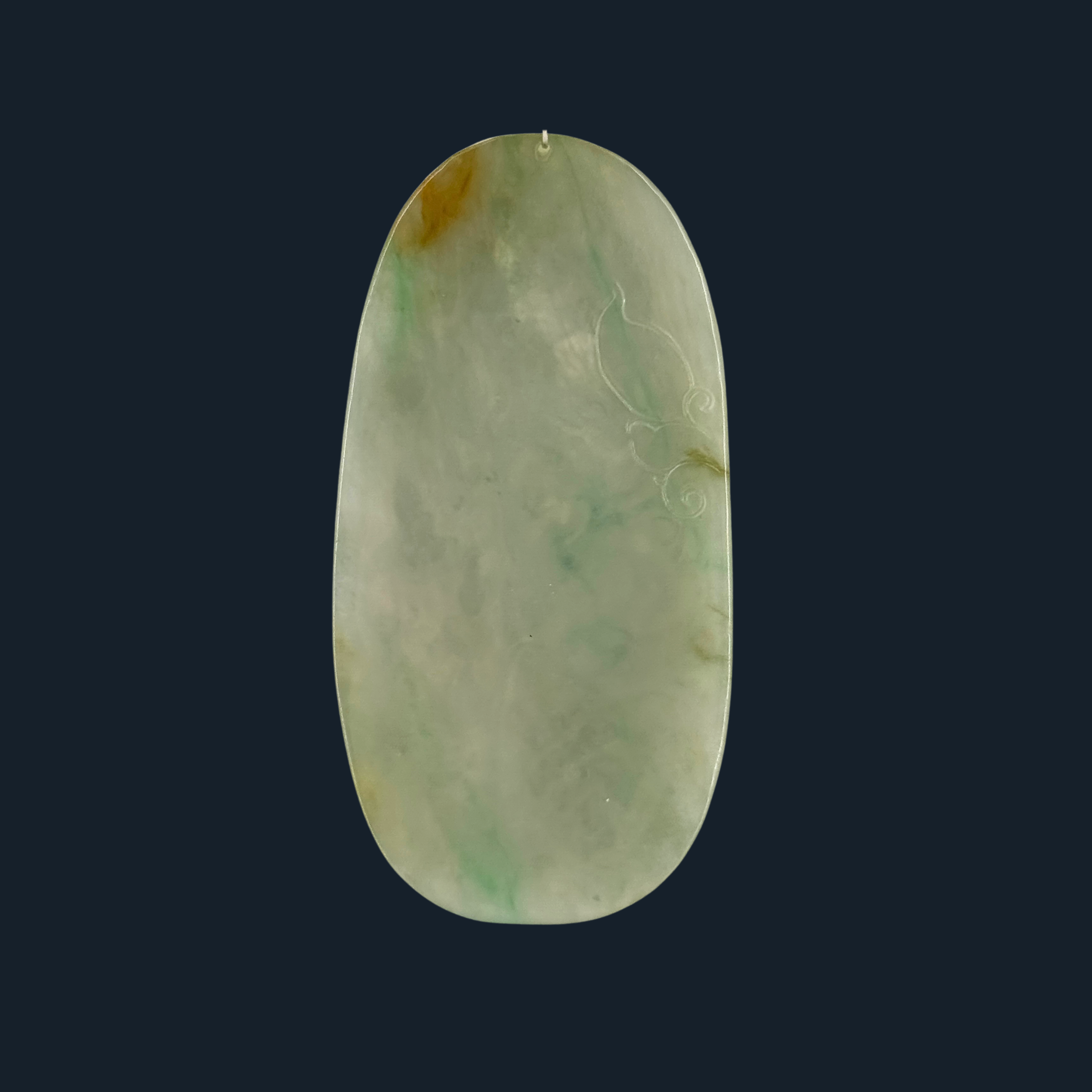 Type A Green and Yellow Jade Guan Gong & Dragon