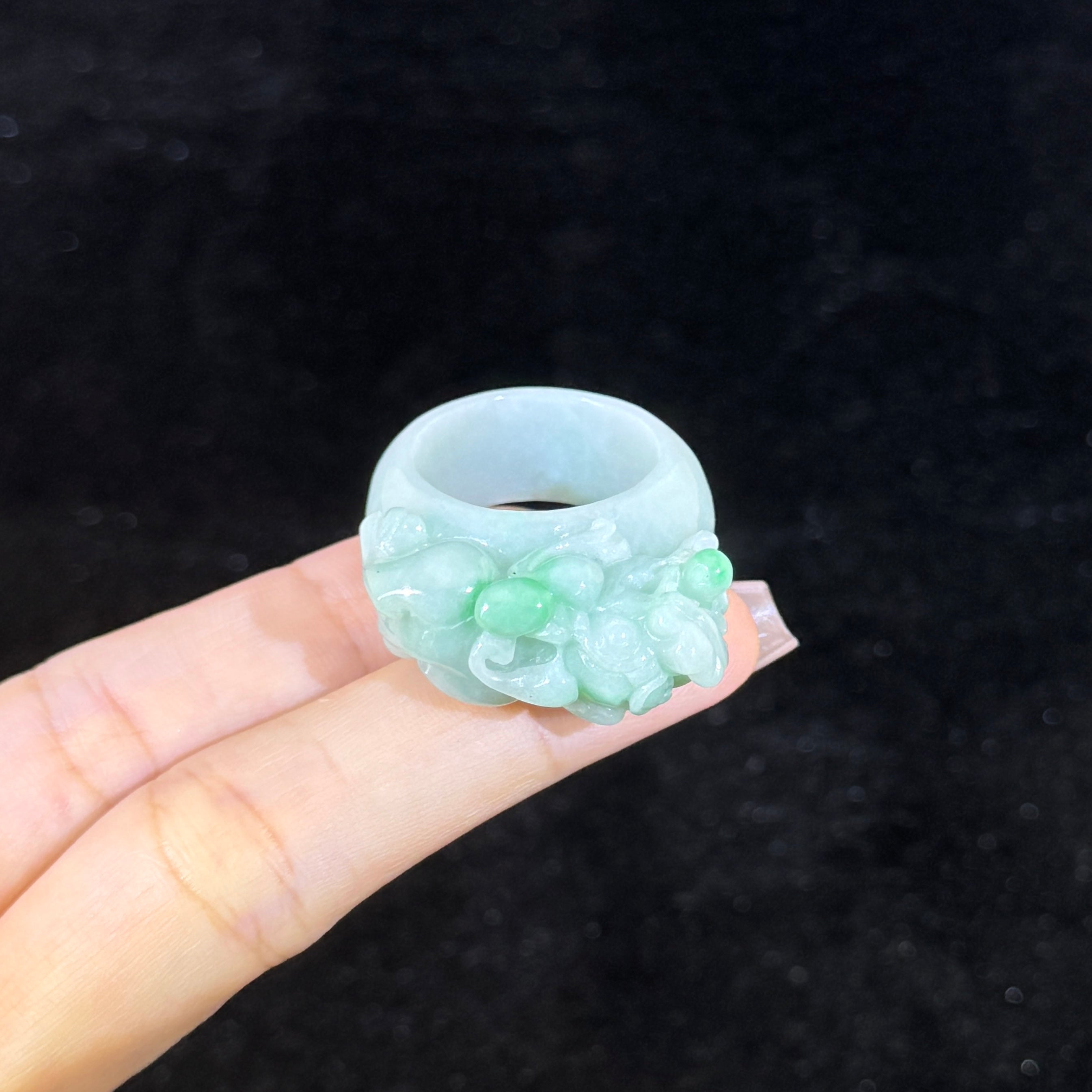 Type A Green Jade Pixiu Ring