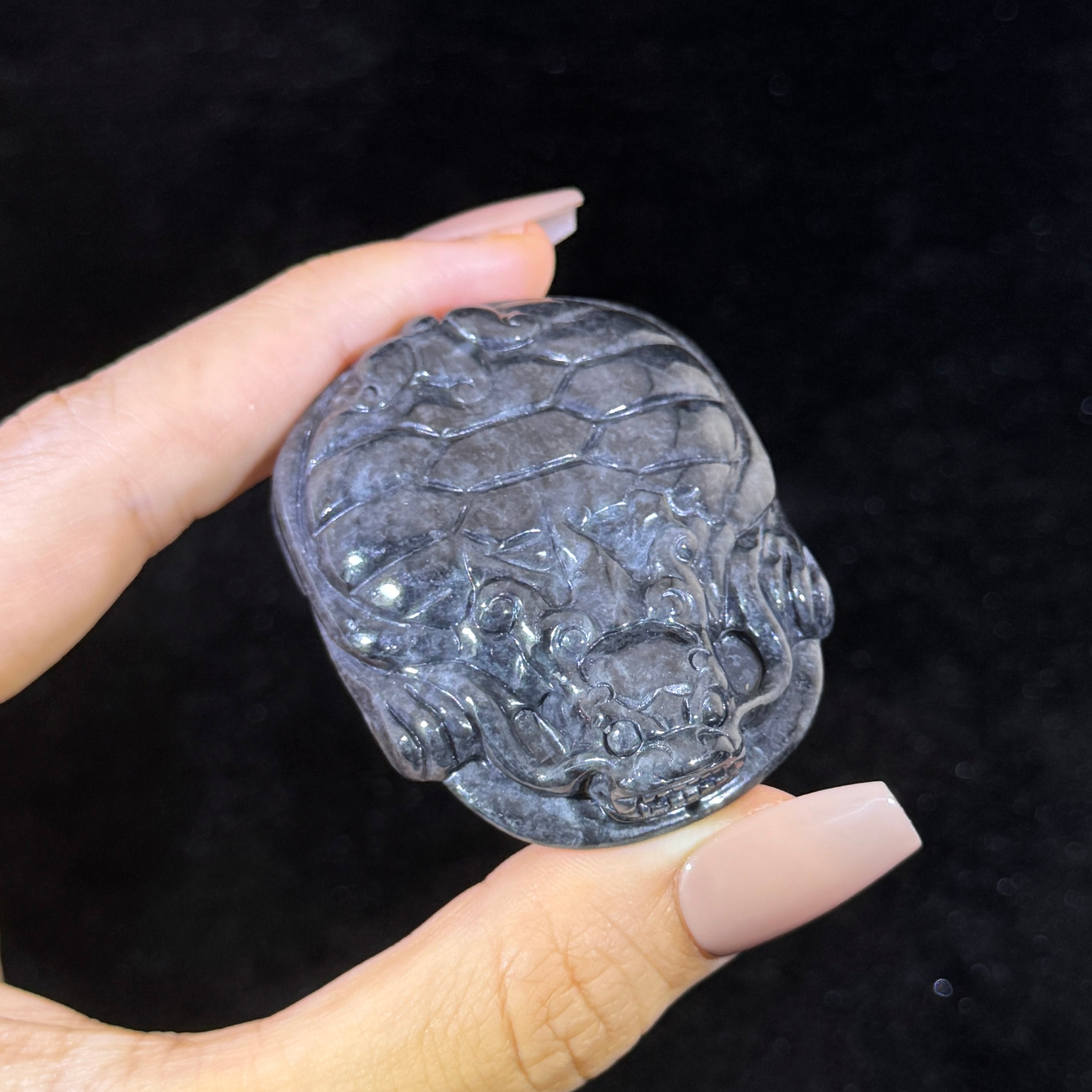 Type A Black Jade Dragon Tortoise Display