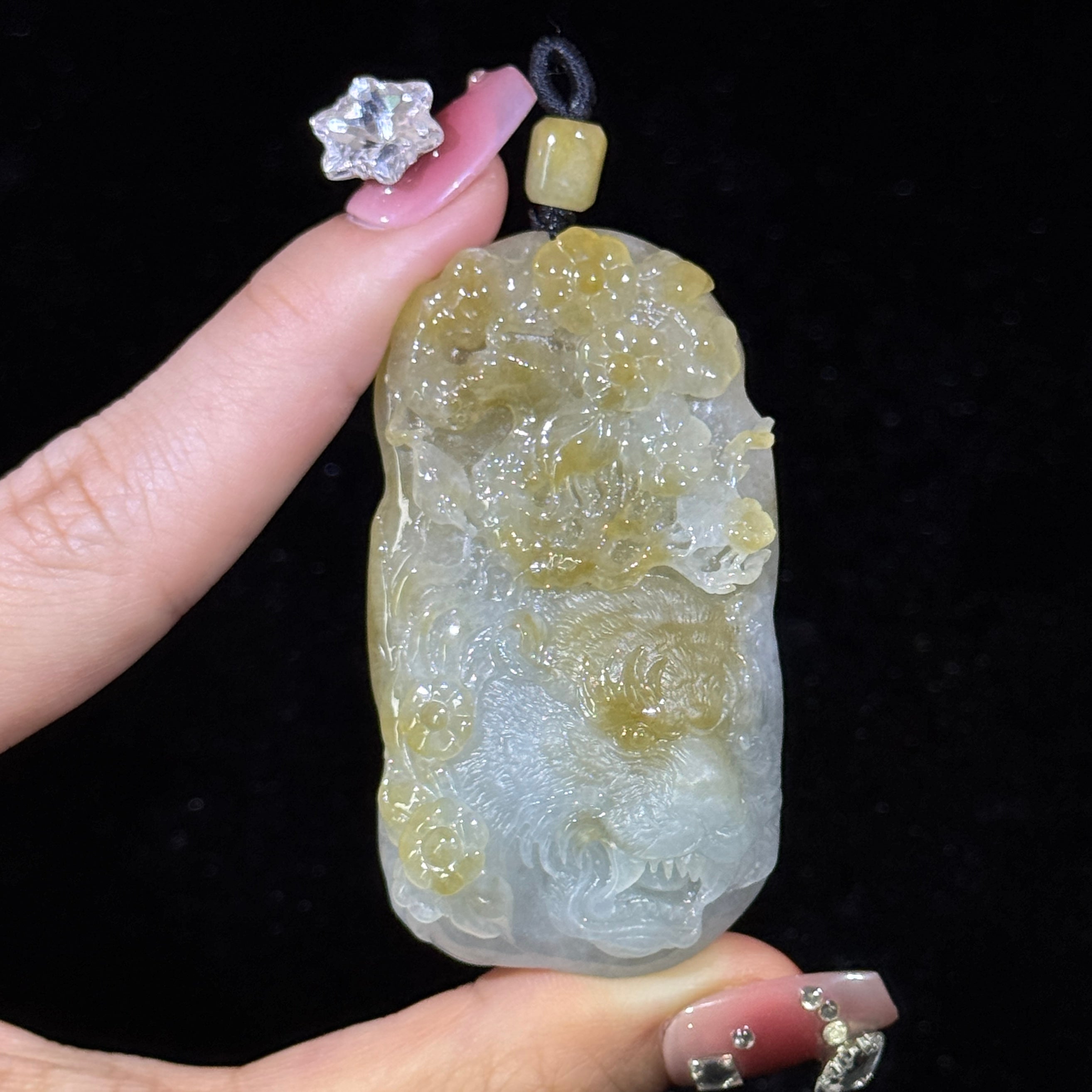Type A Semi Icy Yellow Jade Tiger