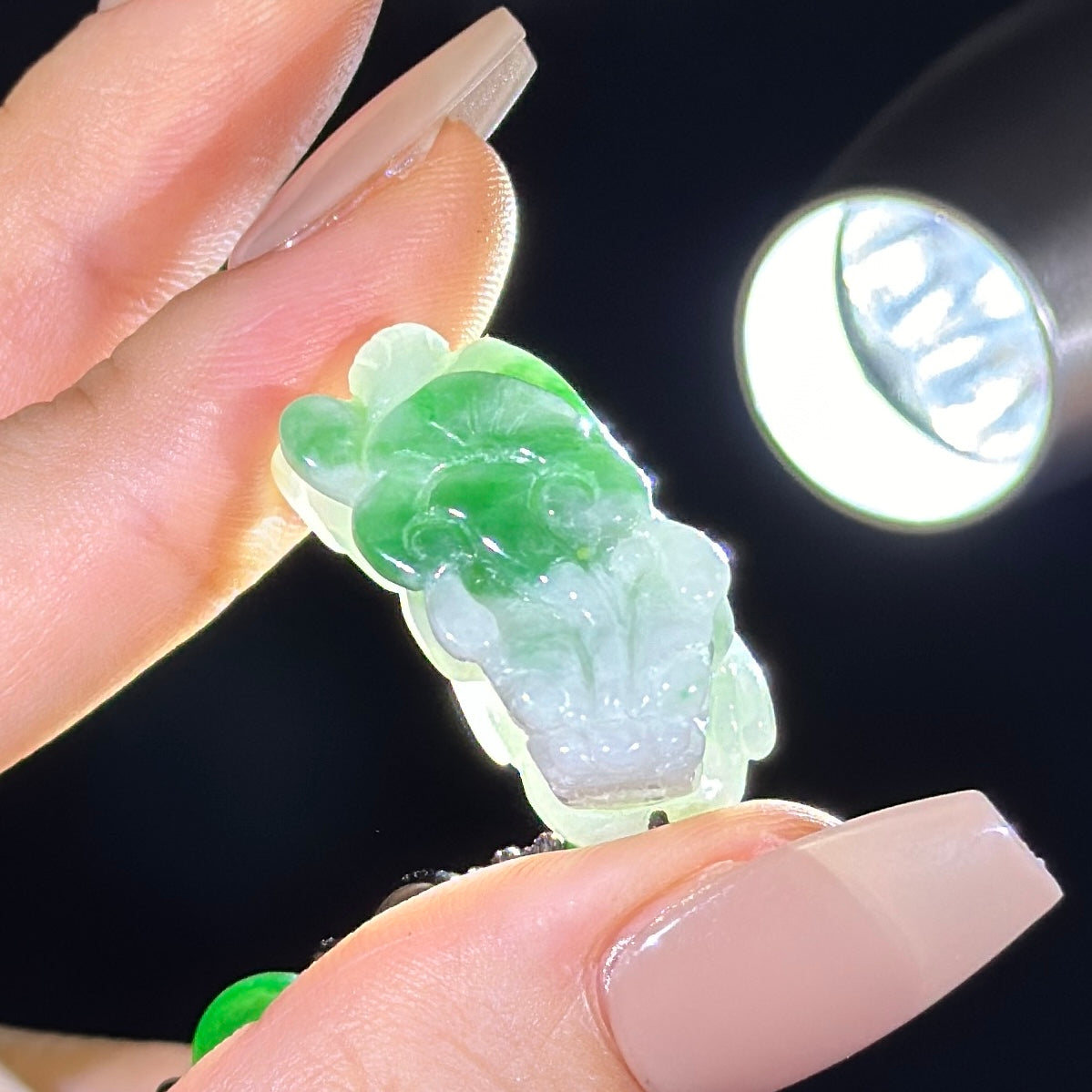 Type A Green Jade Pixiu Pendant