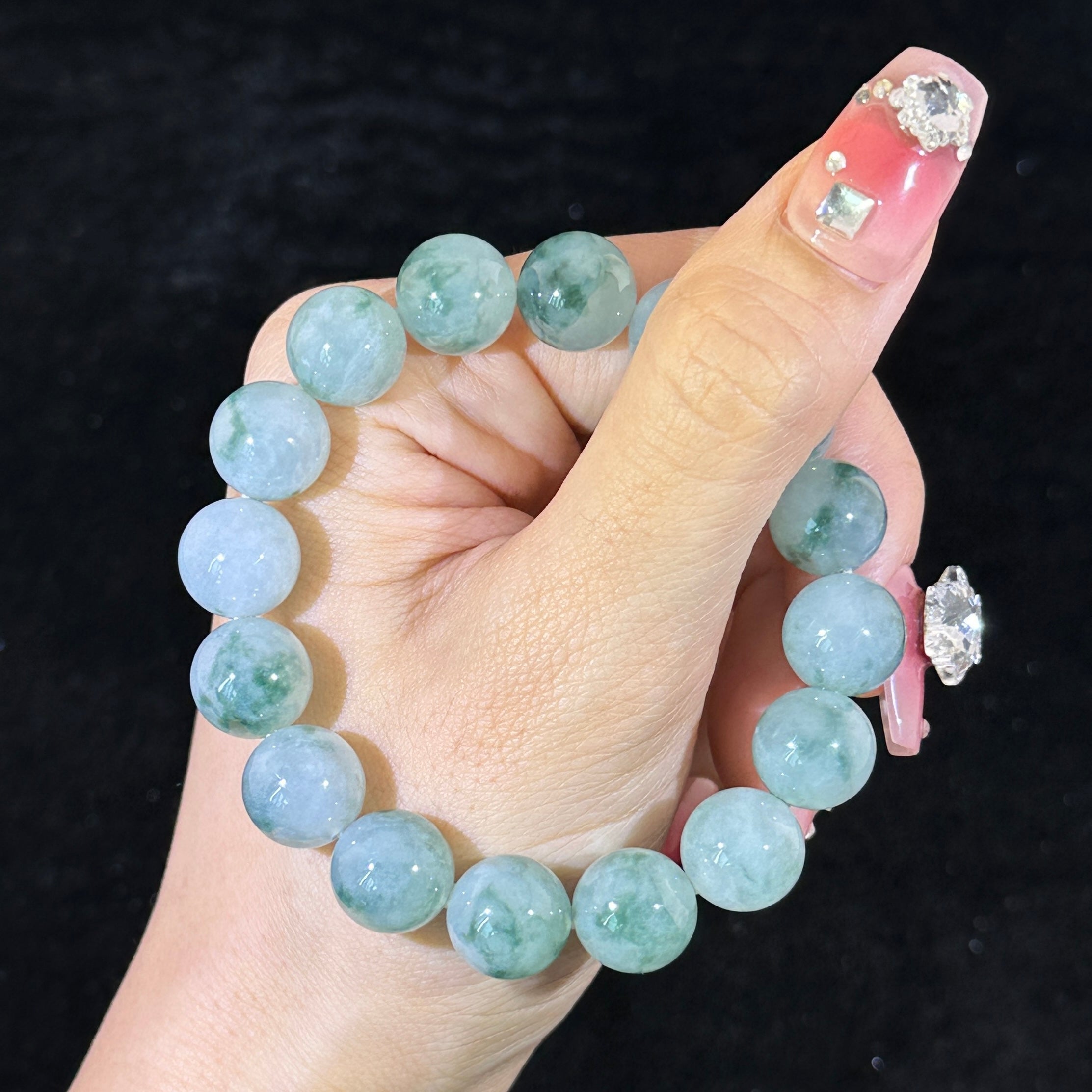 Type A Piao Hua Jade Beads Bracelet