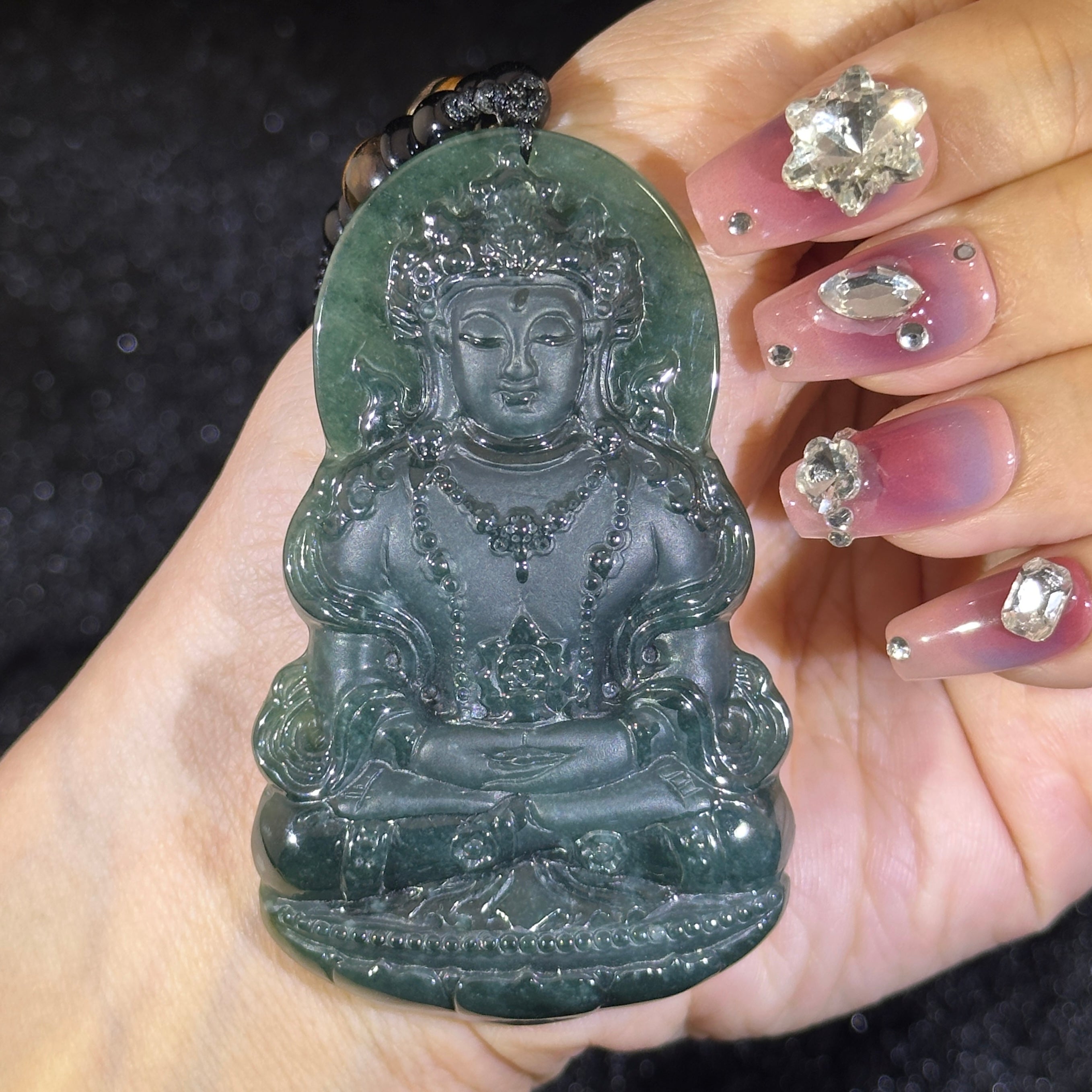 Type A Blueish Green Jade Dou Mu