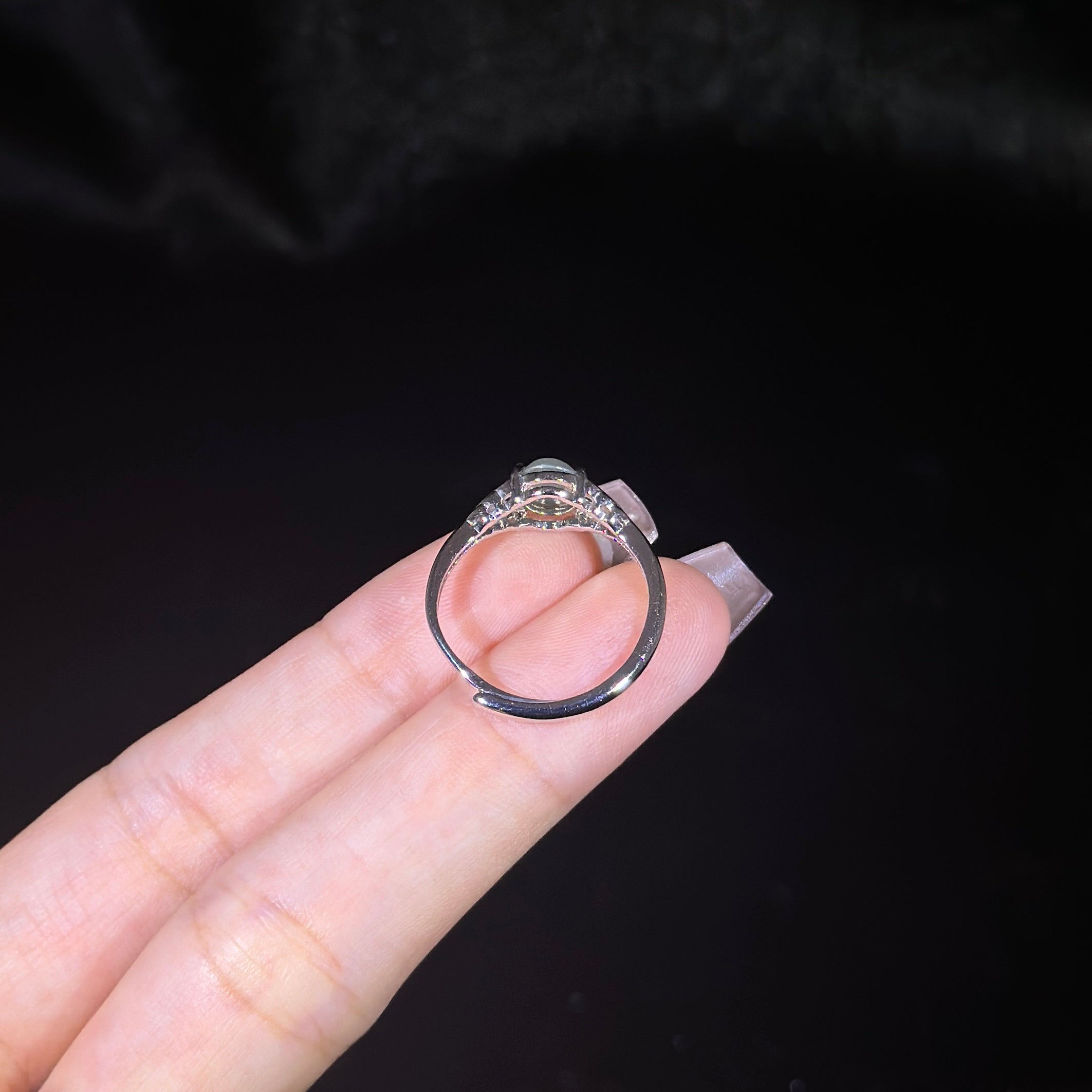 925 Sliver Type A Jade Ring