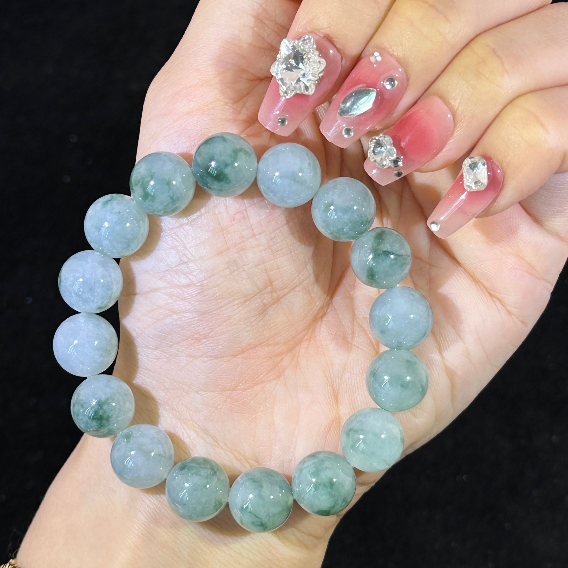 Type A Piao Hua Jade Beads Bracelet