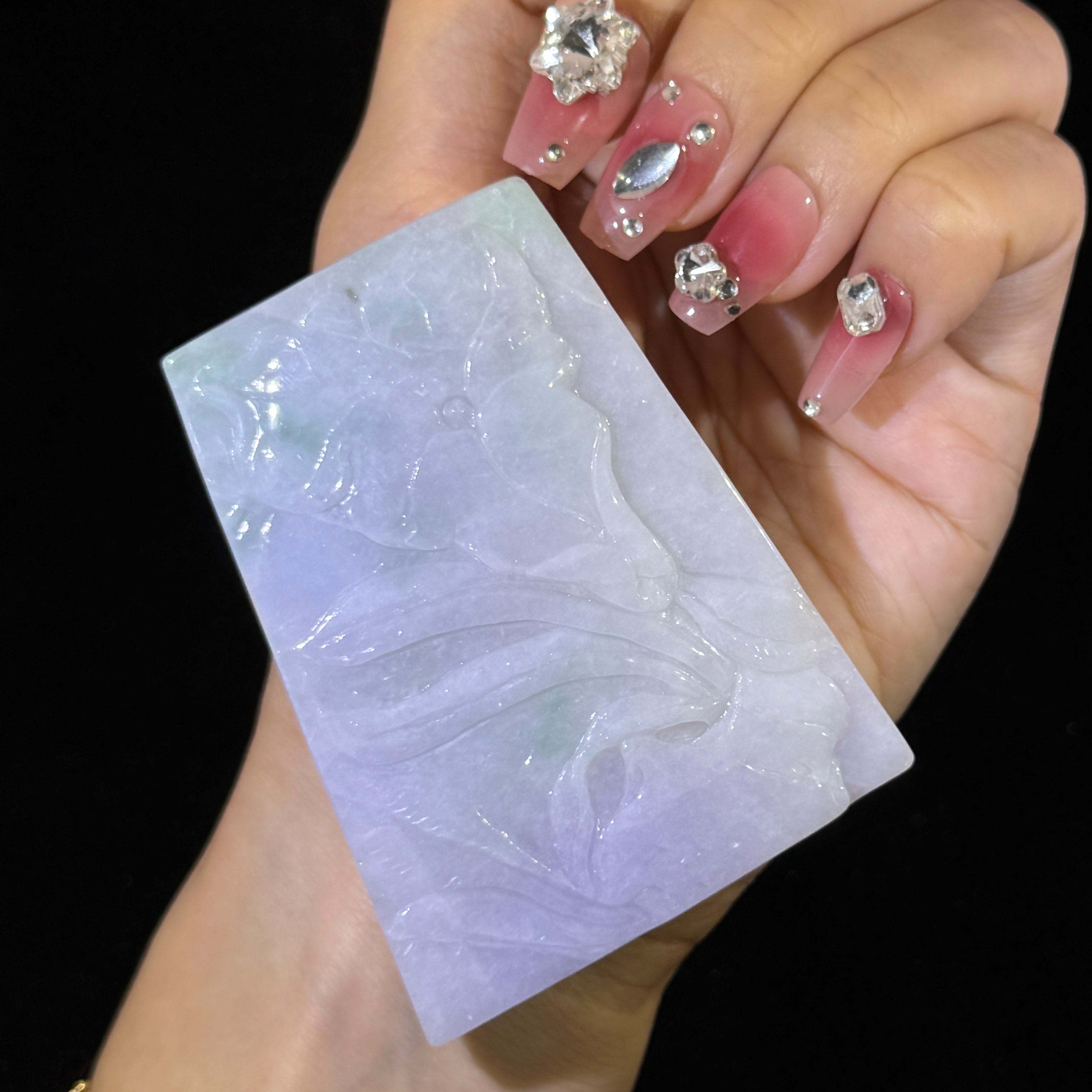 Type A Lavender & Green Jade Goldfishes Pendant