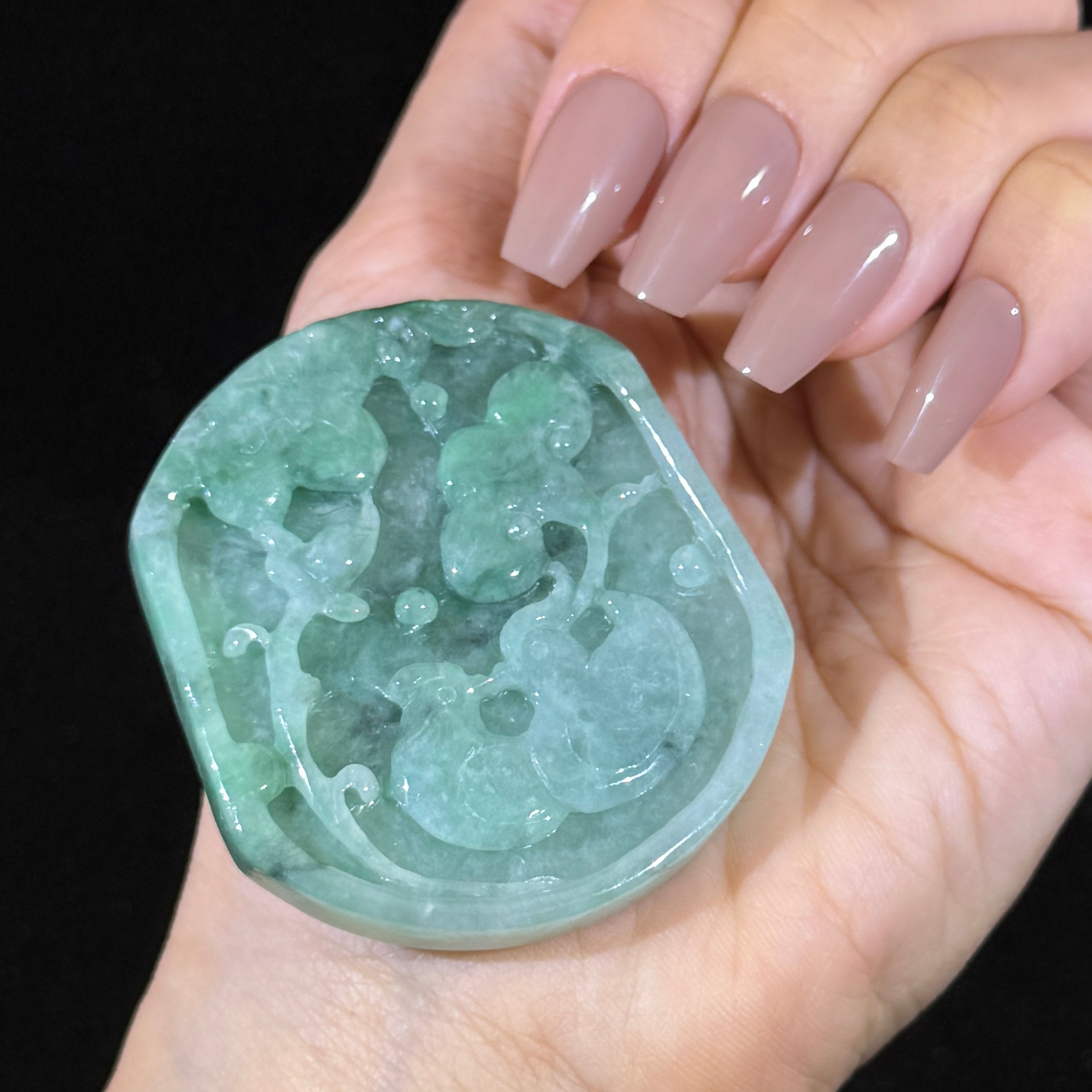 Type A Green Jade Mandarin Ducks Pendant