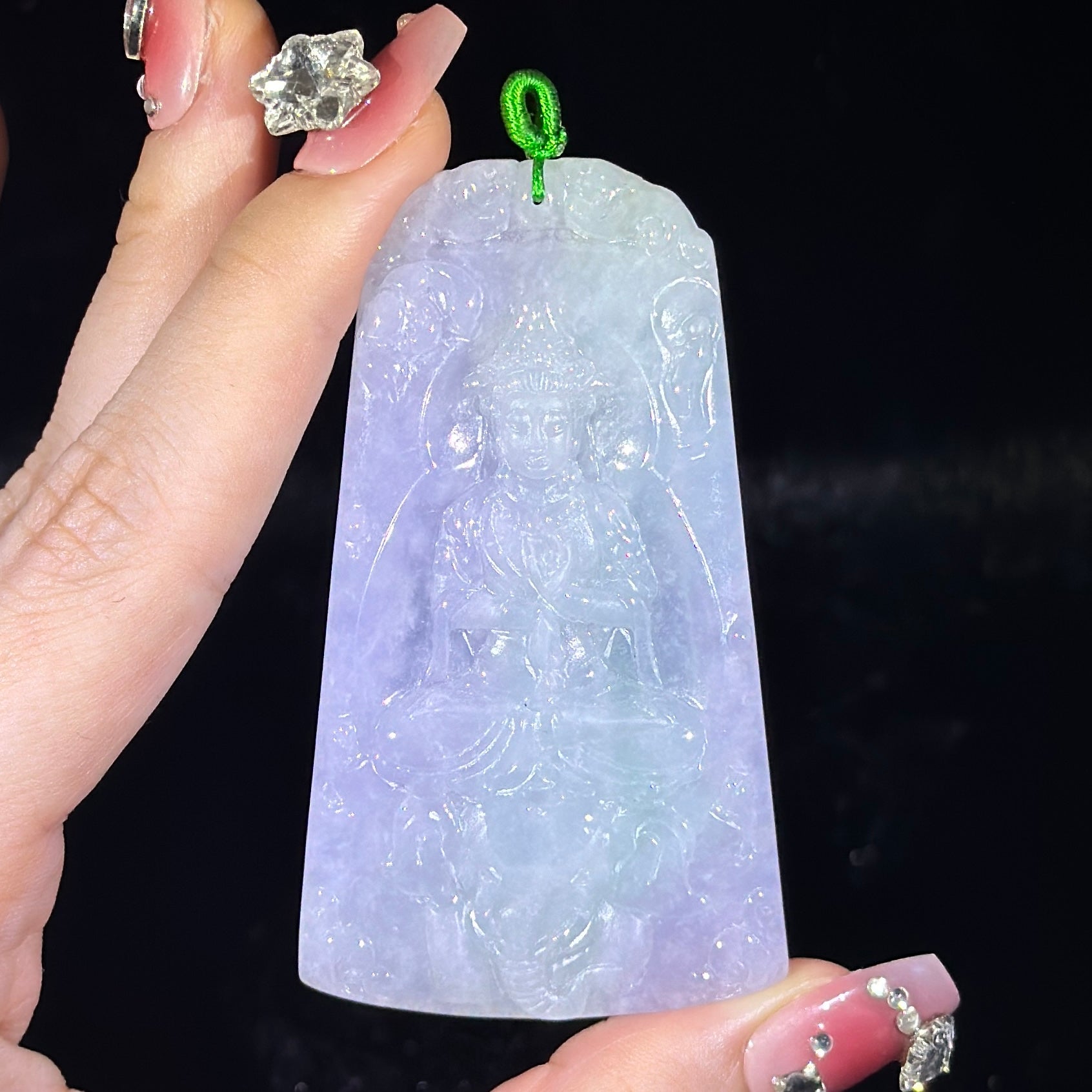 Type A Lavender & Green Jade Bodhisattva Samantabhadra