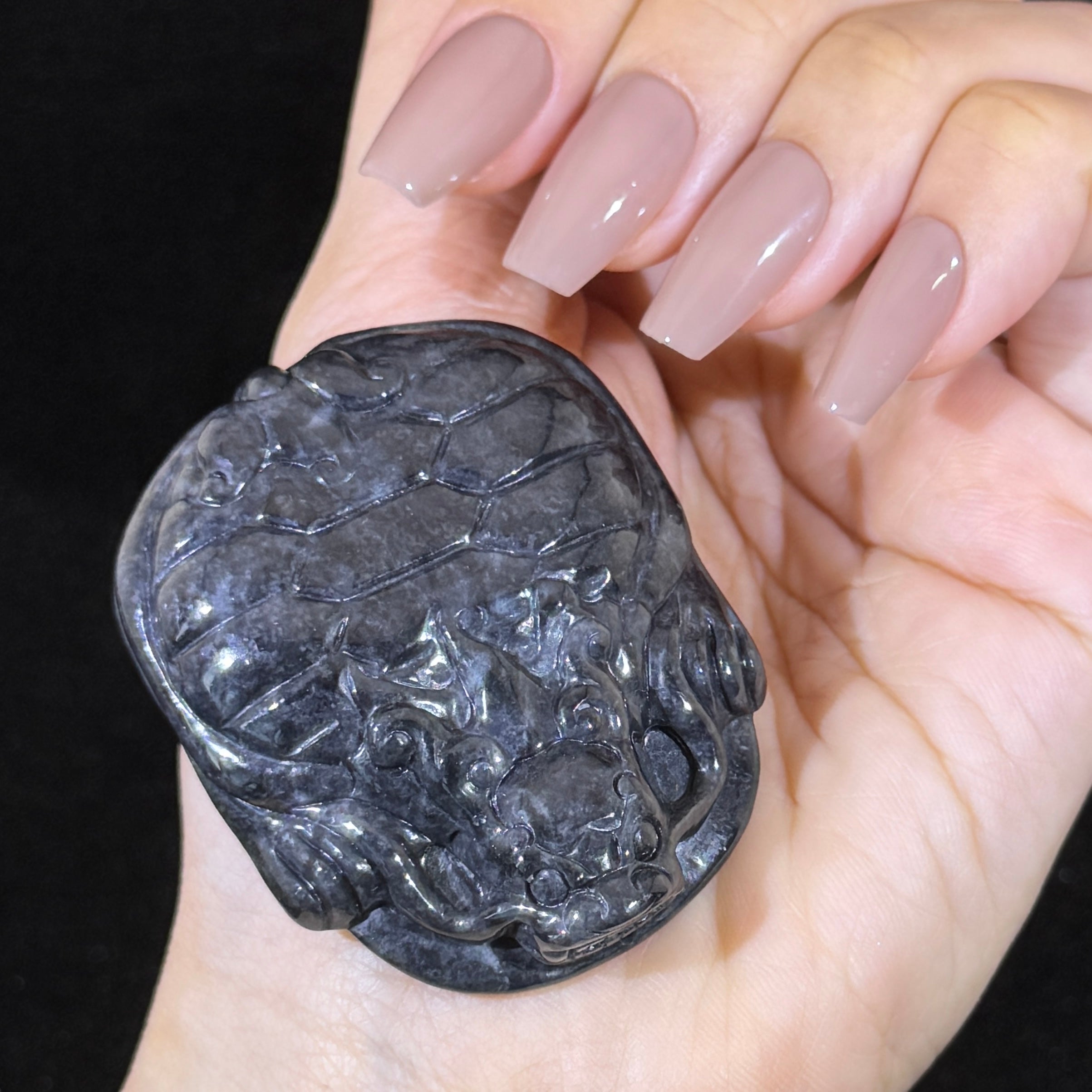 Type A Black Jade Dragon Tortoise Display