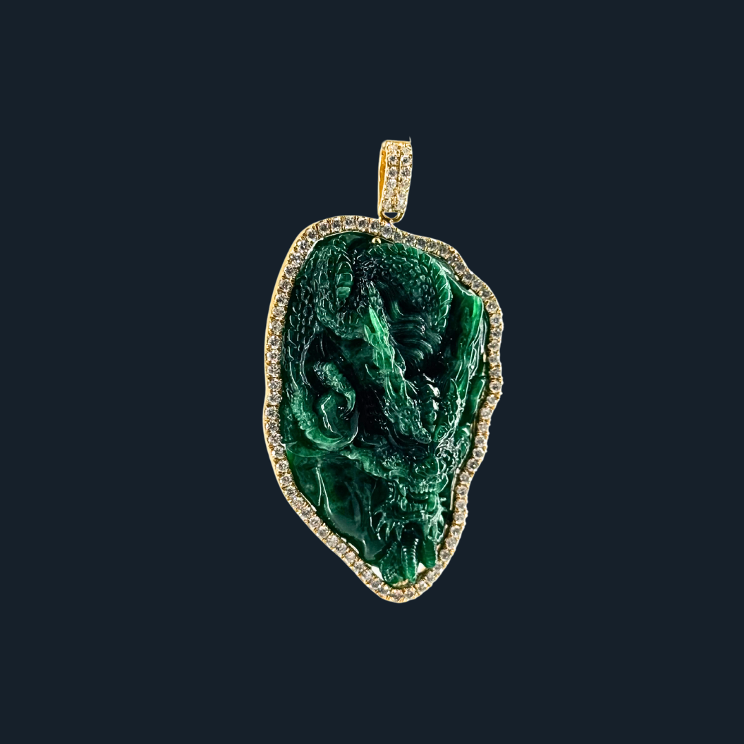 Type A Full Spicy Green Jade Dragon