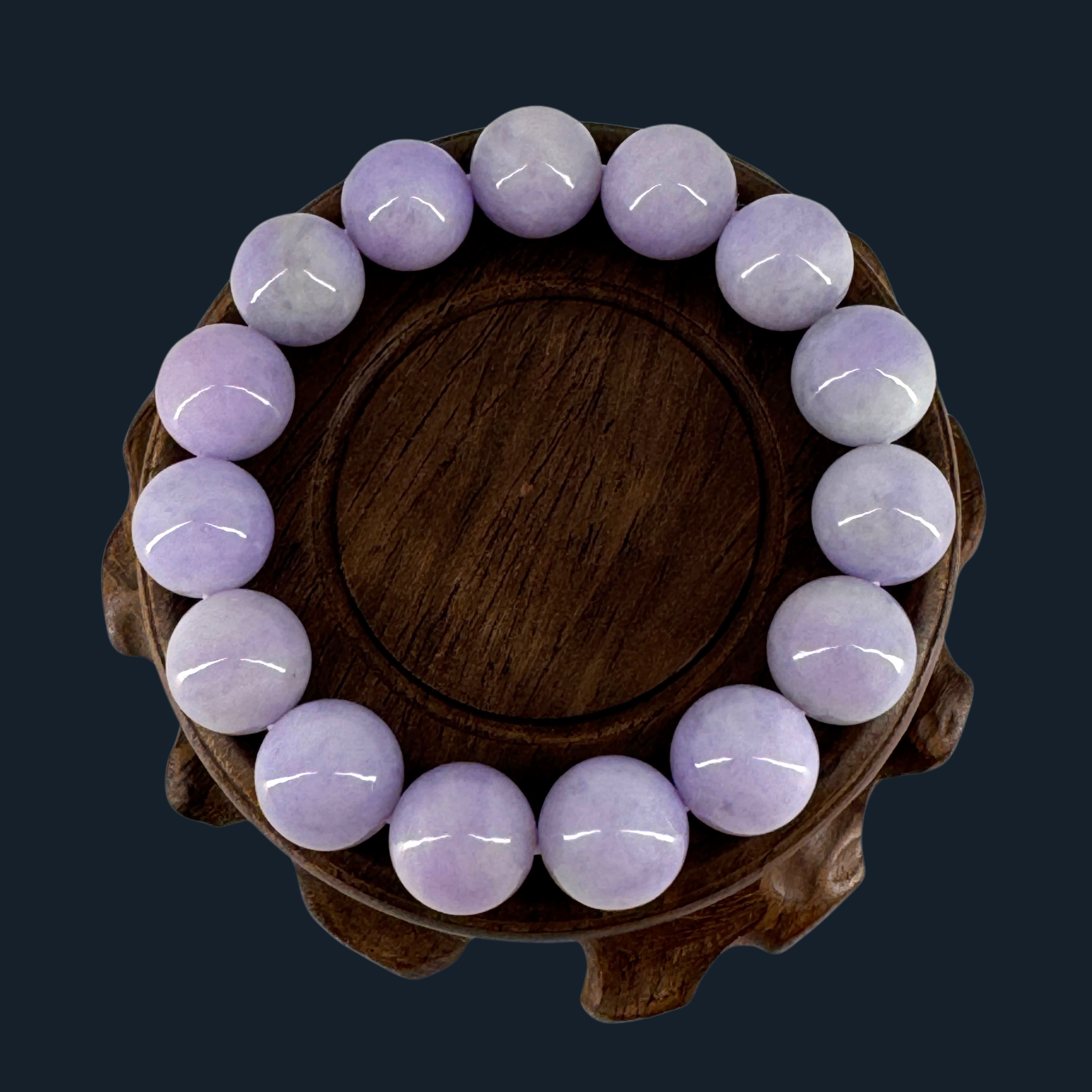 Type A Lavender Jade Beads Bracelet NGI Cert