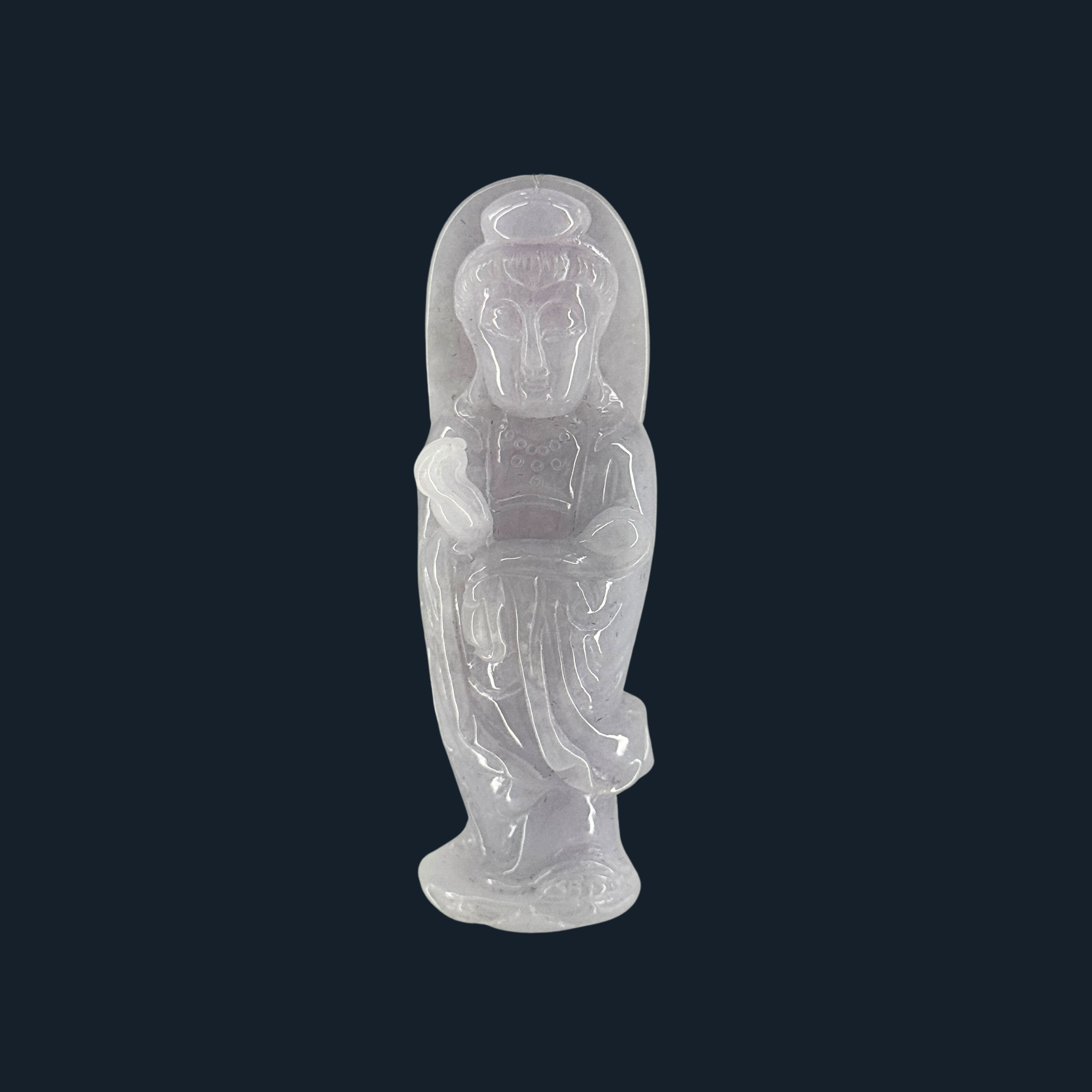 Type A Lavender Jade Guan Yin Display