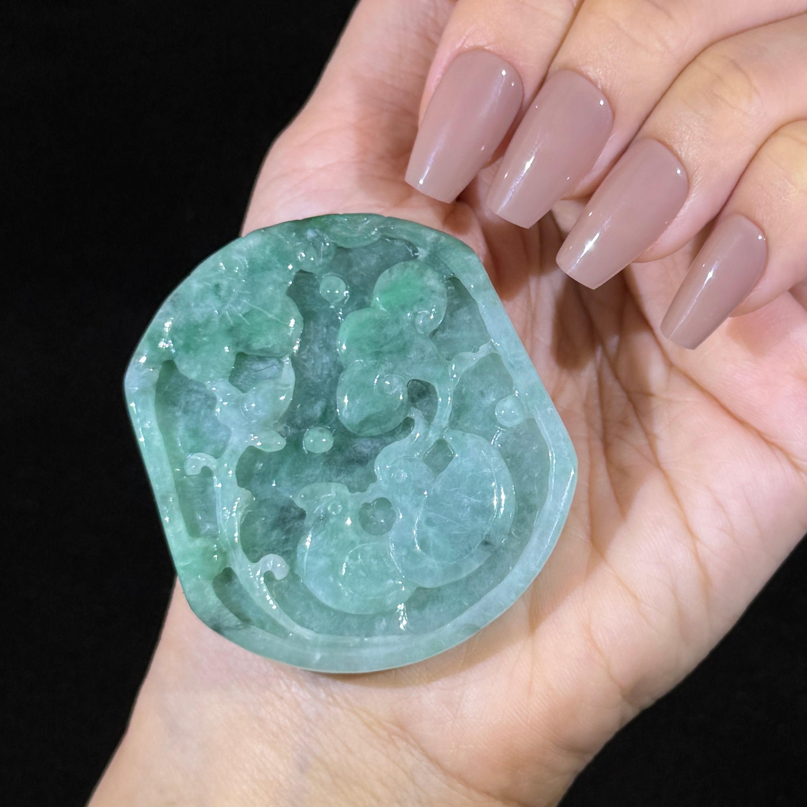 Type A Green Jade Mandarin Ducks Pendant