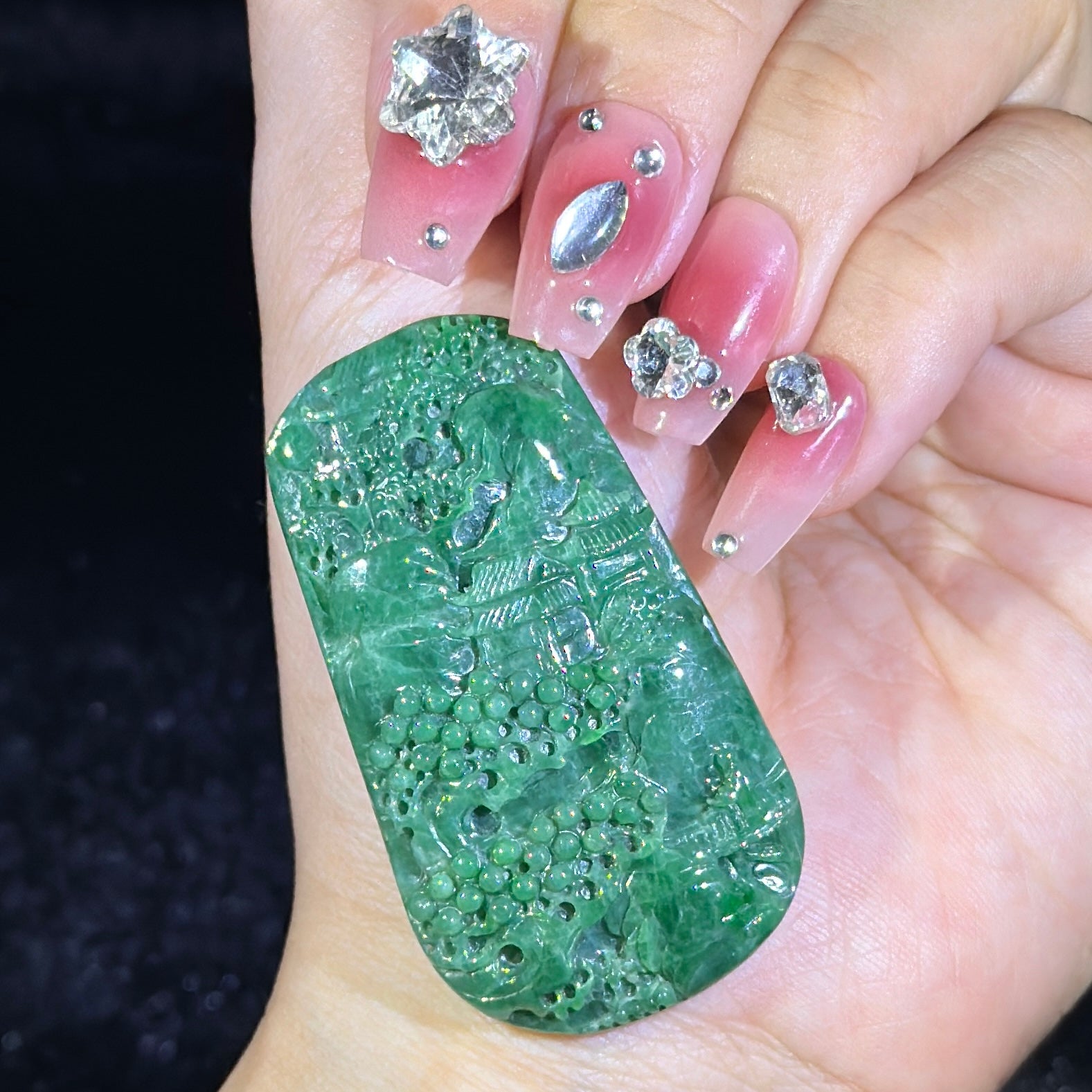 Type A Full Green Jade Scenic Piece Shan Shui