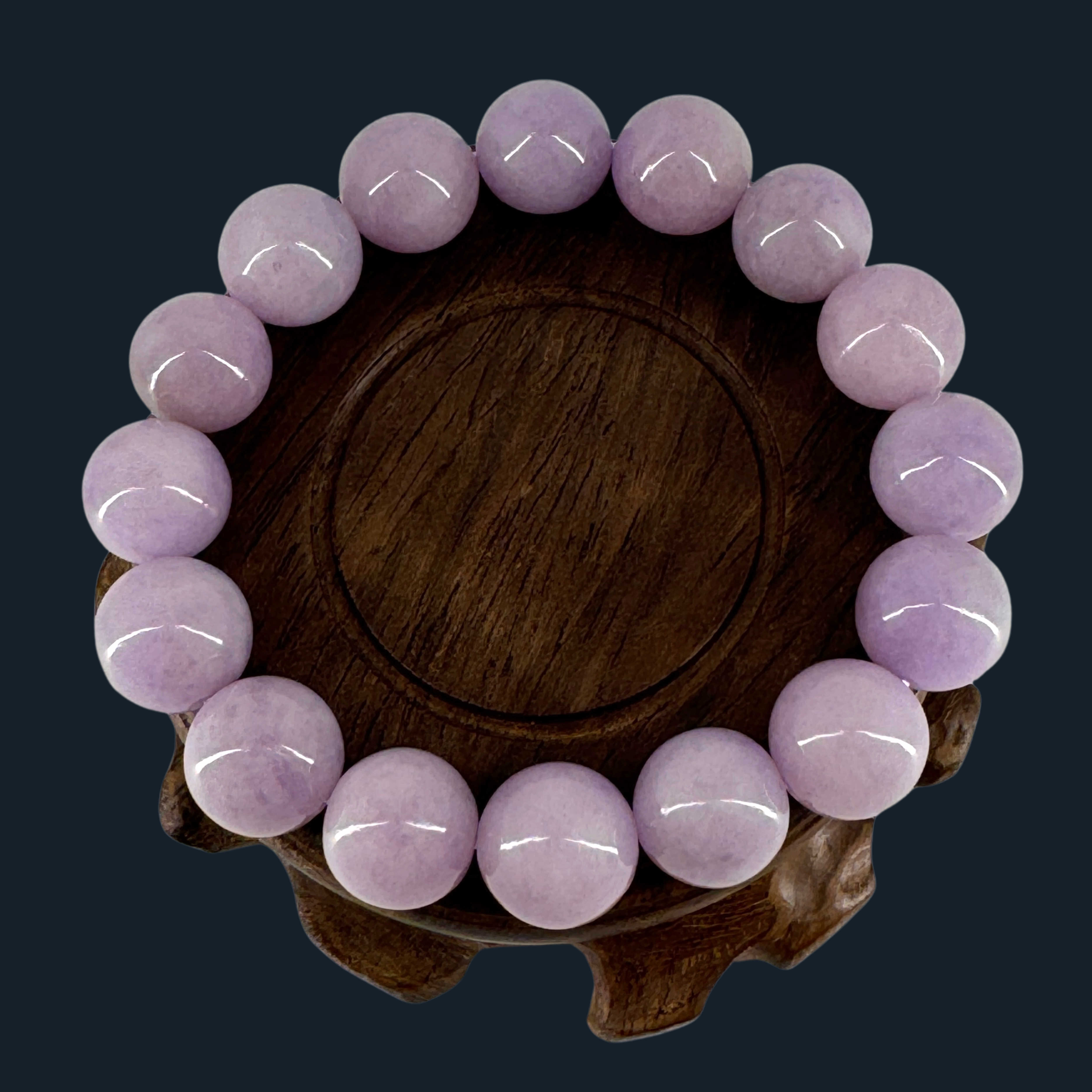 Type A Lavender Jade Beads Bracelet NGI Cert