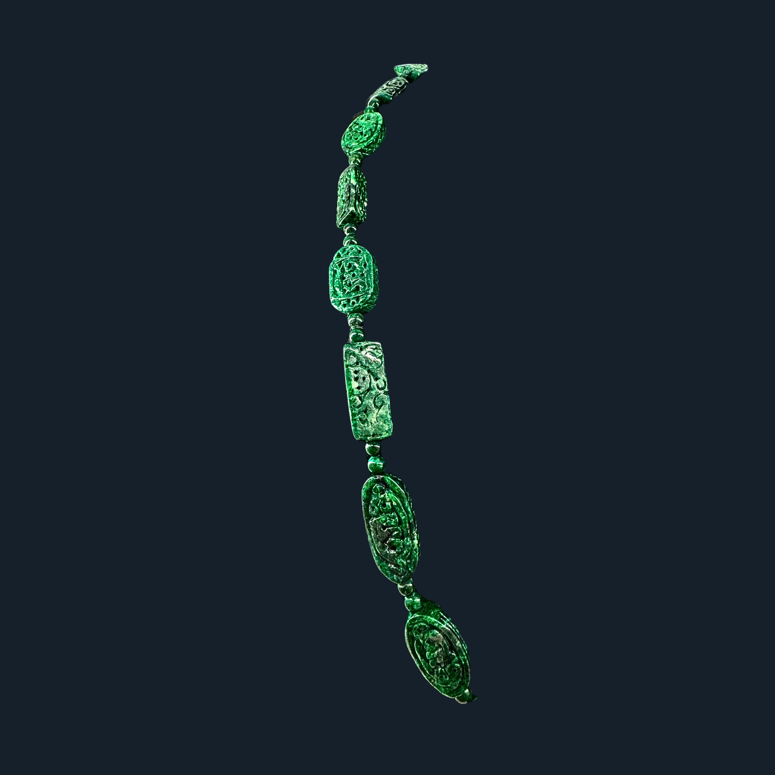 Type A Full Spicy Green Old Mine Jade Necklace NGI Cert