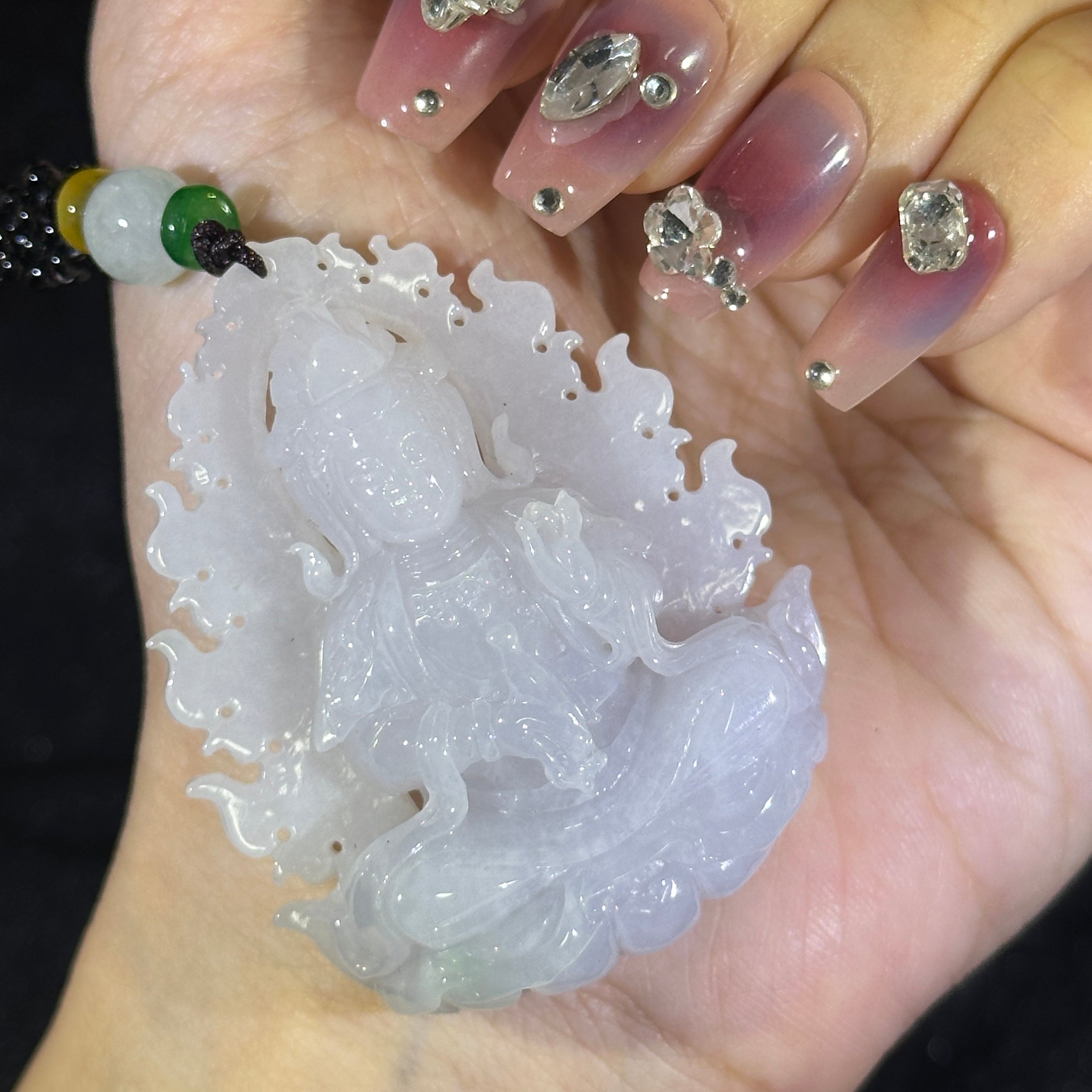 Type A Faint Lavender Jade Guan Yin