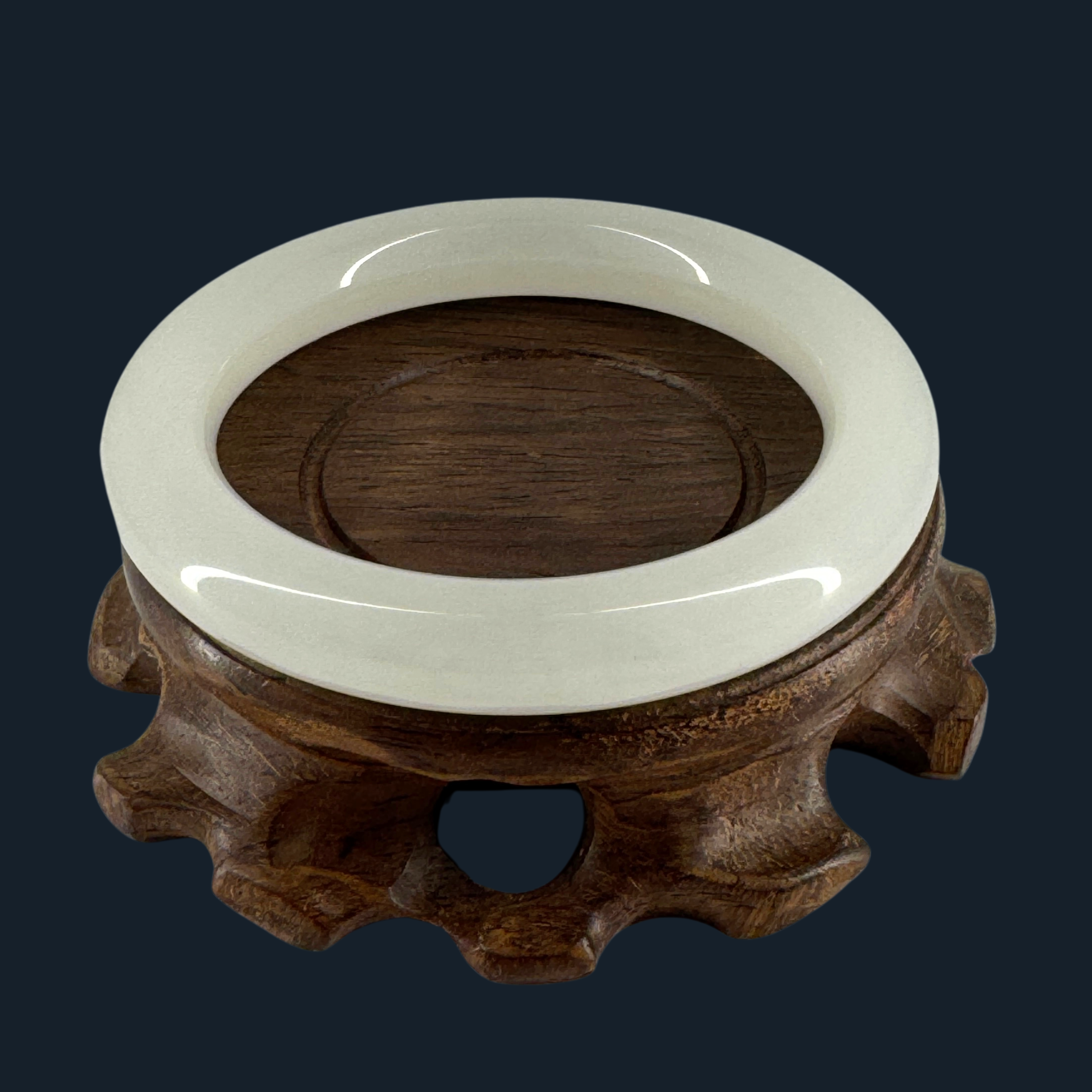 Natural Mutton Fat Nephrite Bangle NGI Cert